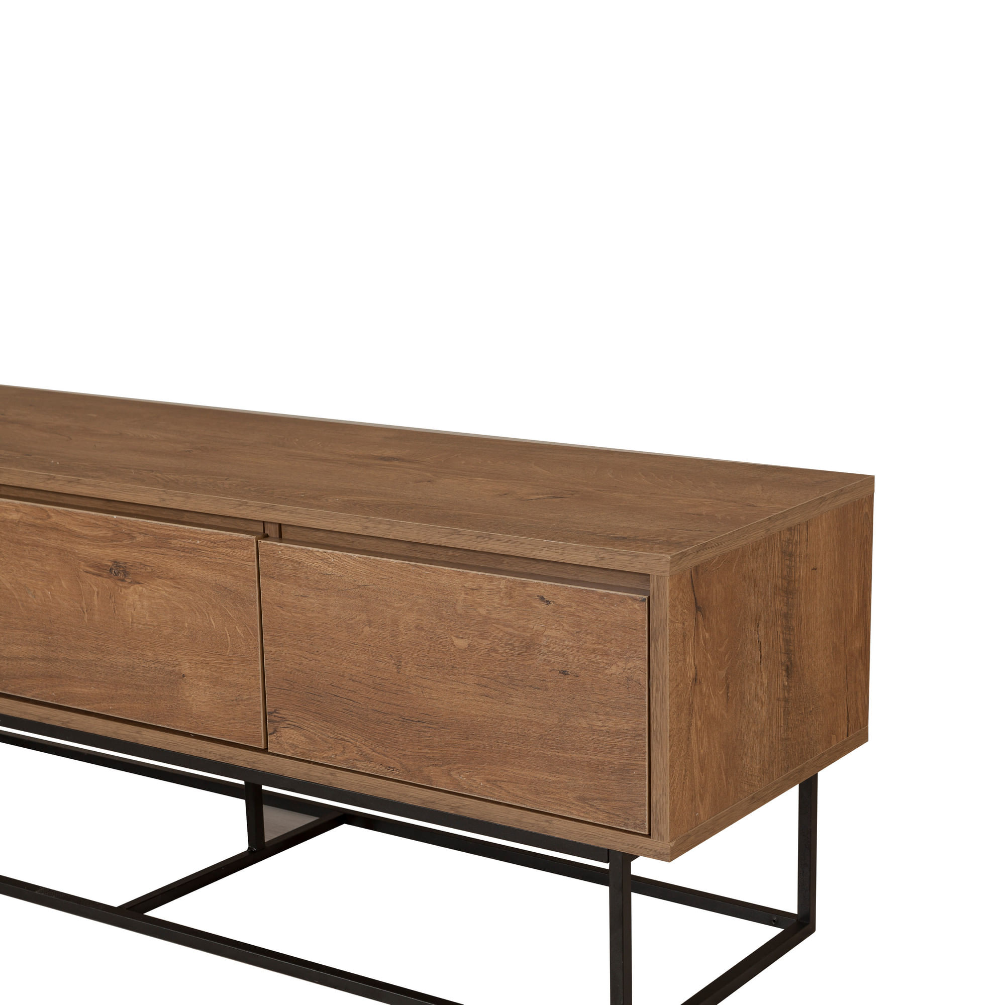 Comoda tv, Hanah Home, pal melaminat, nuc negru, 140x40x50 cm — imaginea 5