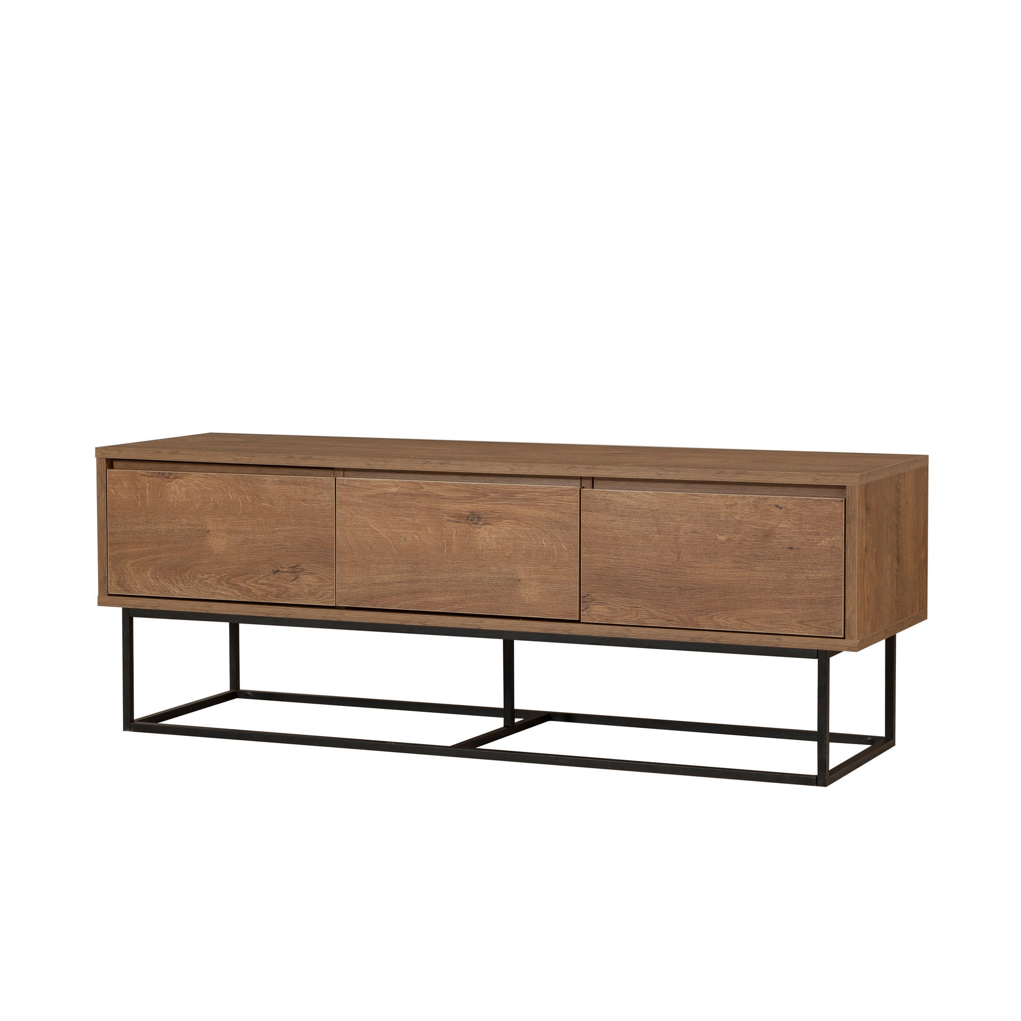 Comoda tv, Hanah Home, pal melaminat, nuc negru, 140x40x50 cm — imaginea 6