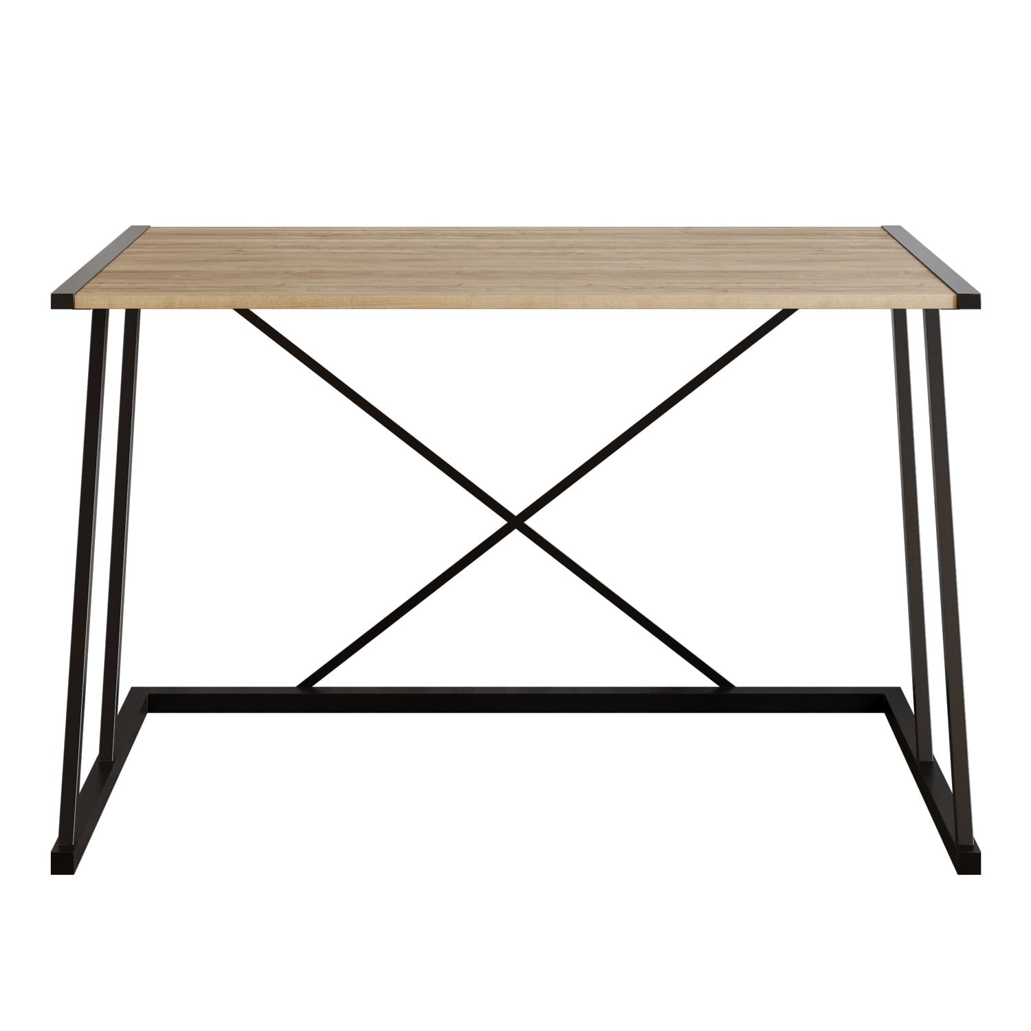 Birou de studiu, Hanah Home, pal melaminat, nuc si negru, 120x60x75 cm, 541HDL1104