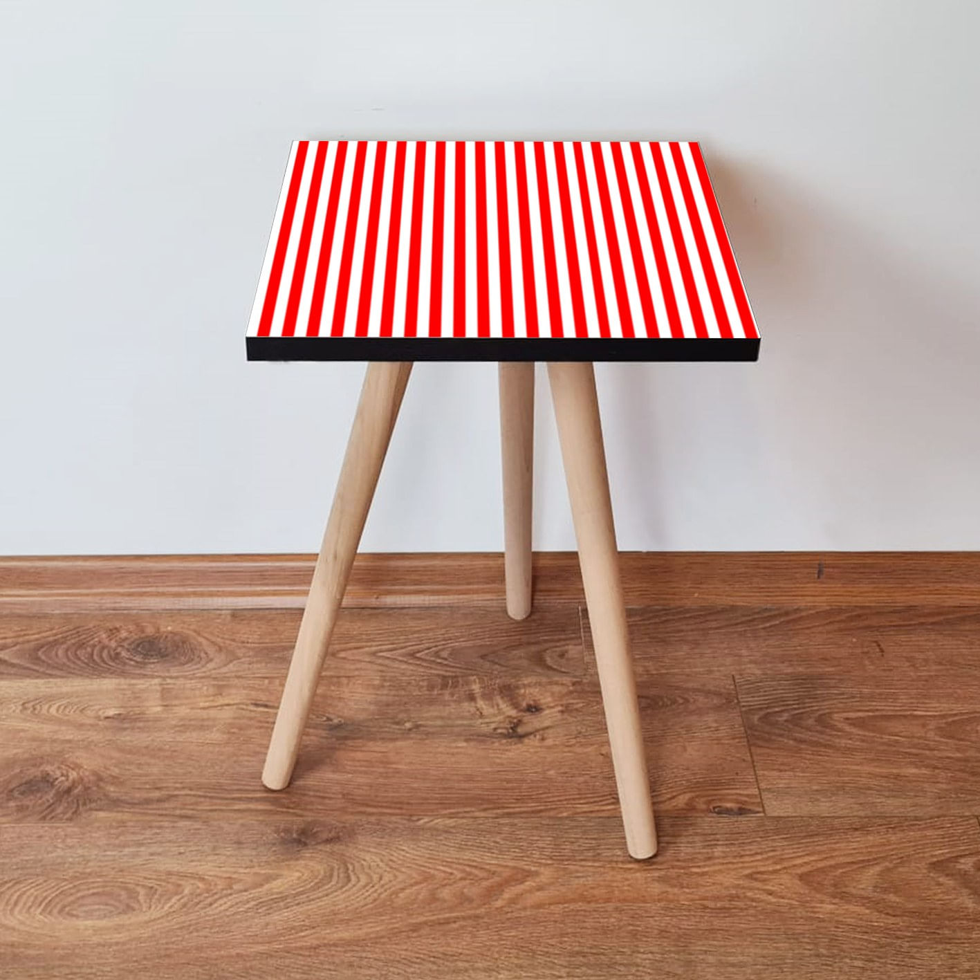 Masuta laterala, Hanah Home, mdf, rosu si alb, 35x35x42 cm
