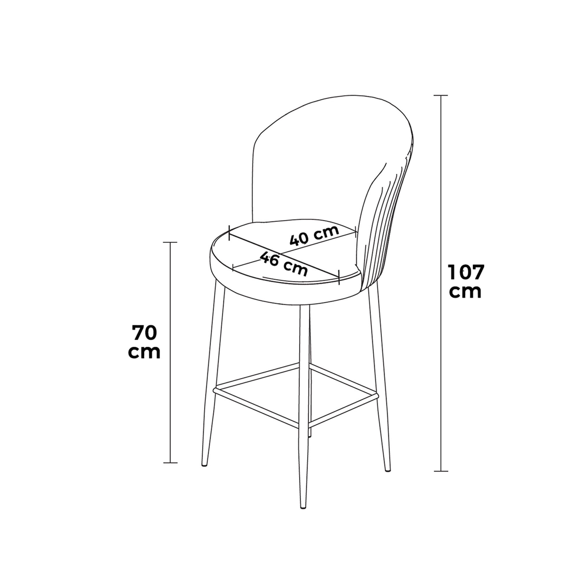 Set scaune de bar, Hanah Home, metal, piele ecologica, gri, negru, 46x40x107 cm, 4 bucati — imaginea 4
