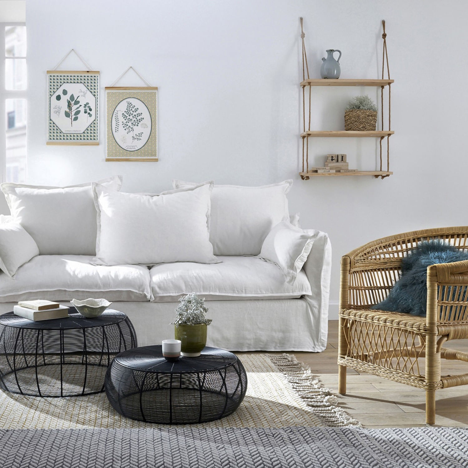 Raft de perete, Hanah Home, lemn de molid, stejar, 40x13x110 cm
