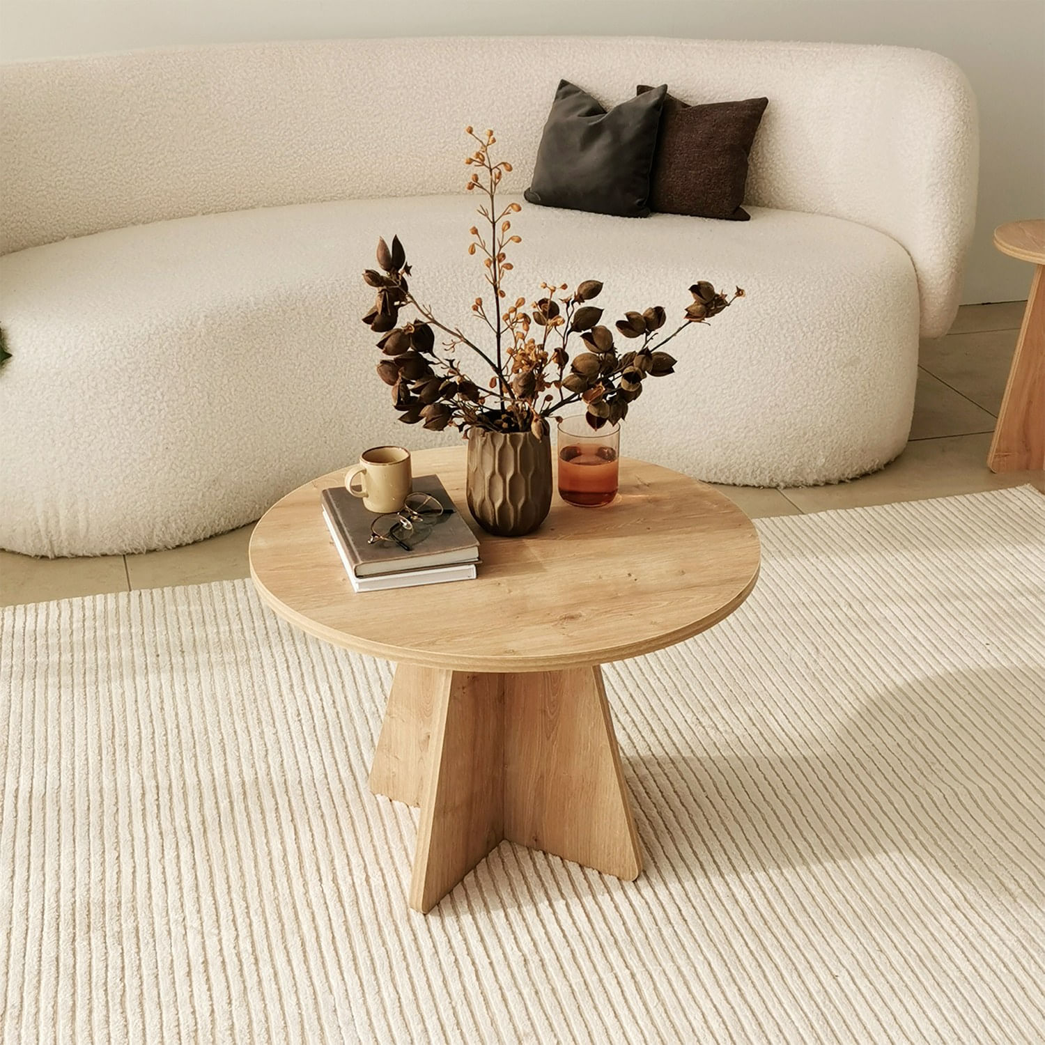 Masuta de cafea, Hanah Home, pal melaminat, stejar safir, 60x60x40 cm — imaginea 3