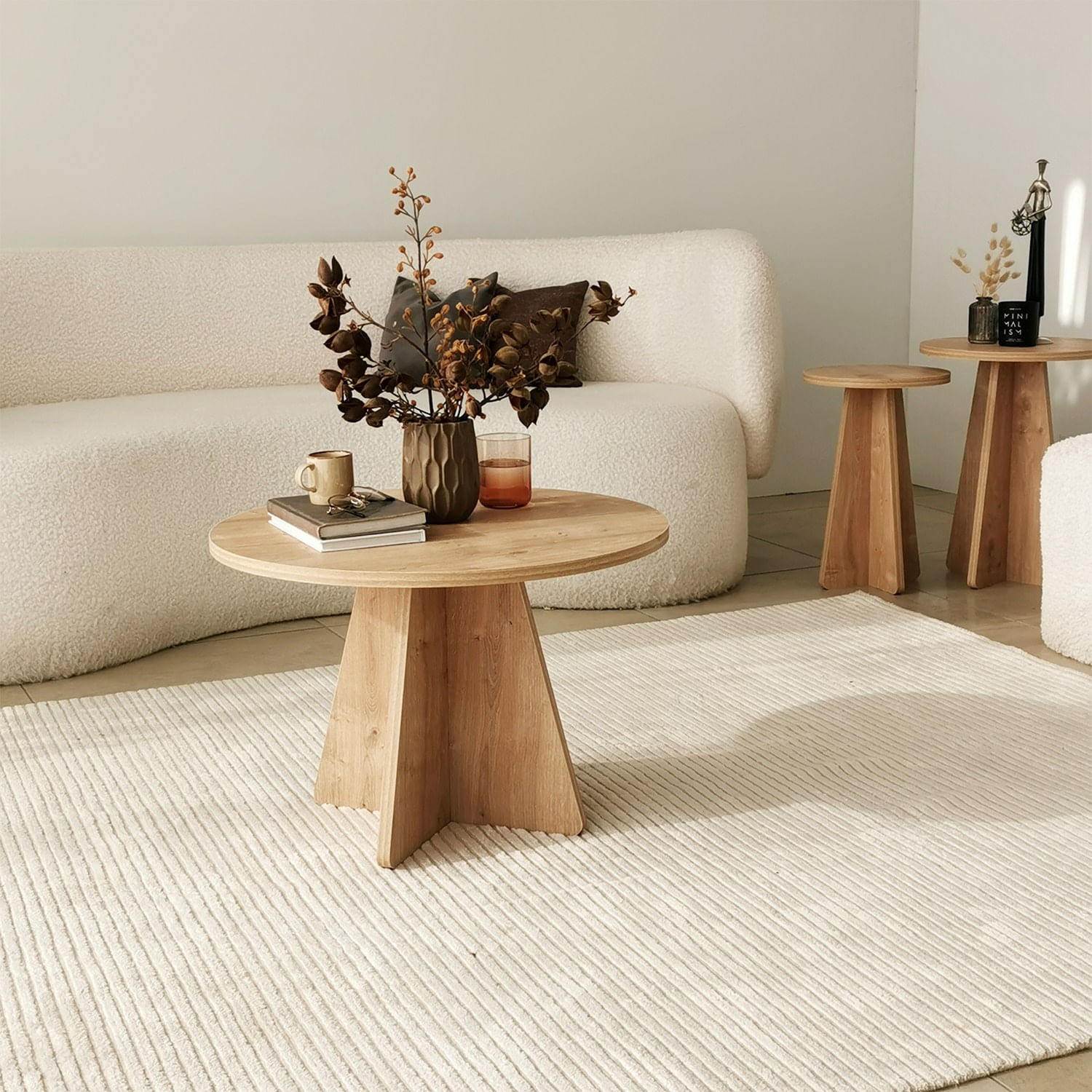 Masuta de cafea, Hanah Home, pal melaminat, stejar safir, 60x60x40 cm — imaginea 4