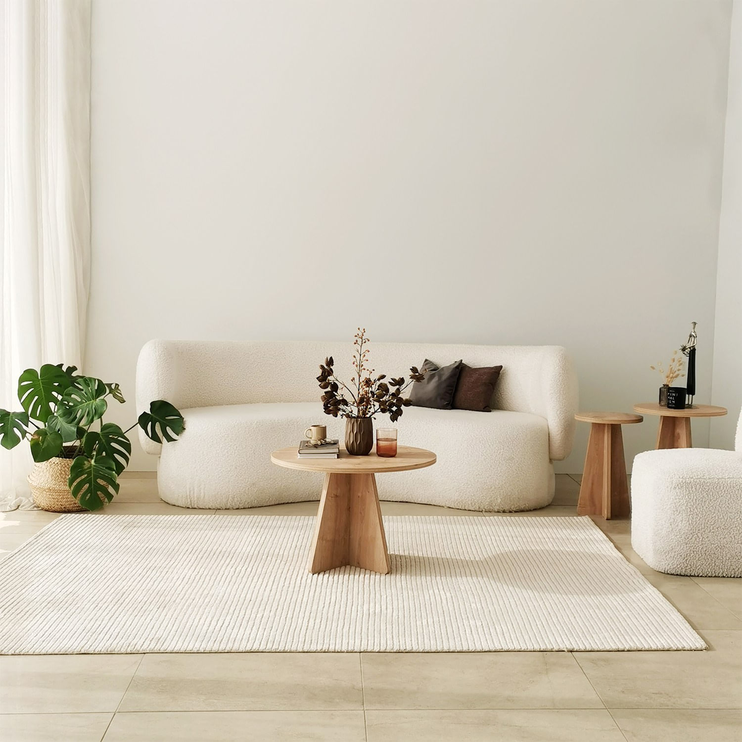 Masuta de cafea, Hanah Home, pal melaminat, stejar safir, 60x60x40 cm — imaginea 7