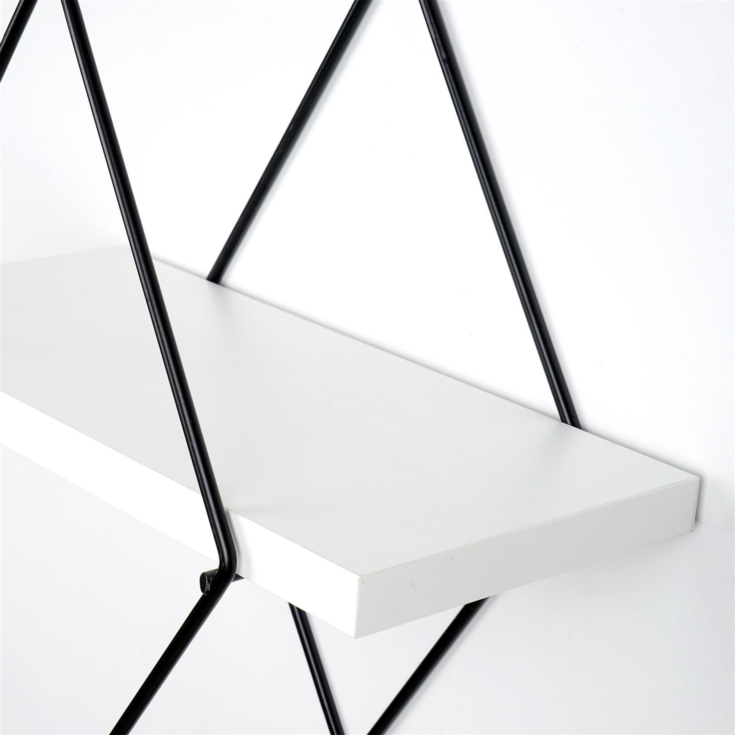 Raft de perete decorativ, Hanah Home, metal, alb, 40x31x15 cm — imaginea 2