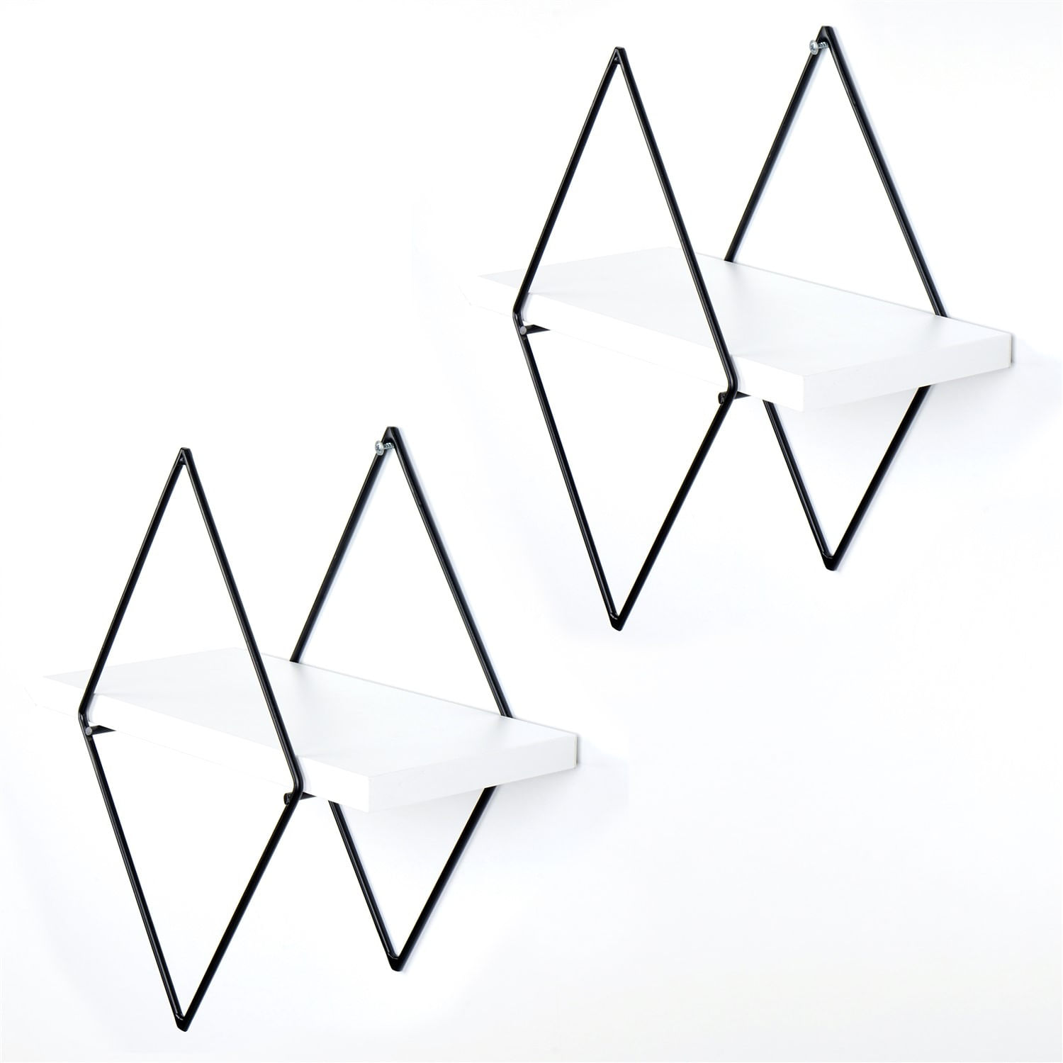 Raft de perete decorativ, Hanah Home, metal, alb, 40x31x15 cm — imaginea 3