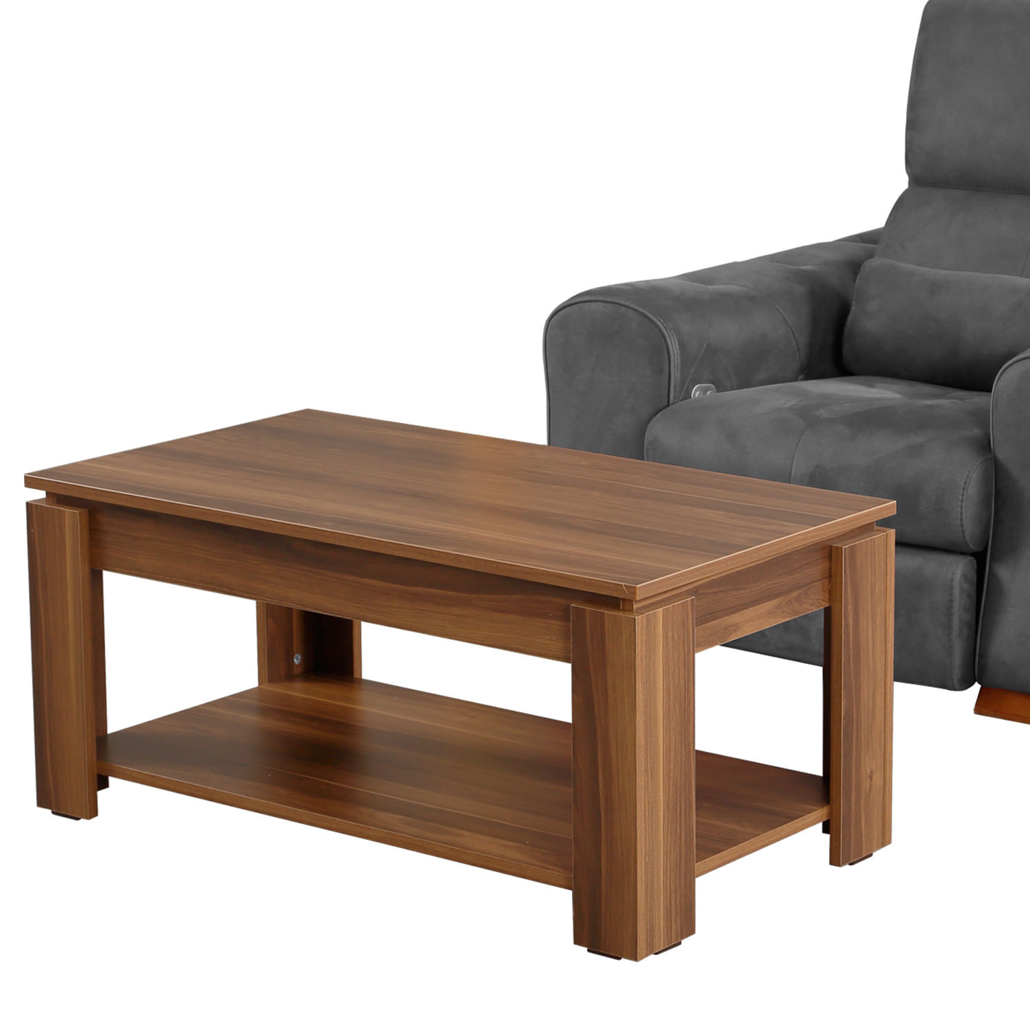 Masuta de cafea, Hanah Home, pal melaminat, nuc, 104x56x47 cm