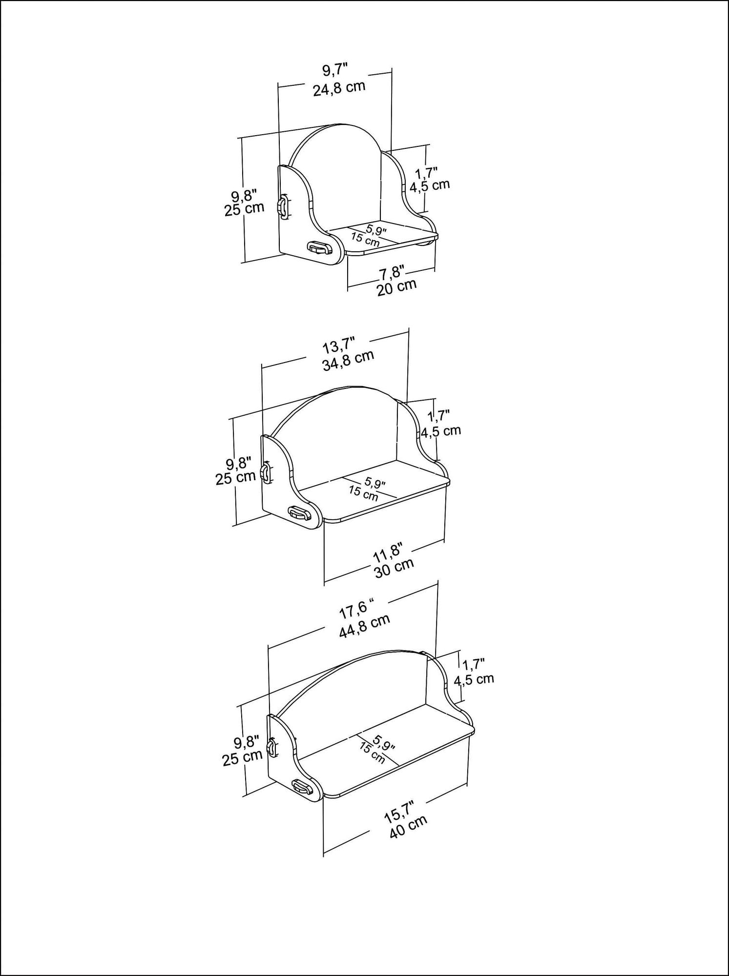 Raft de perete, Hanah Home, pal melaminat, stejar, 24.8x25x15 cm — imaginea 2