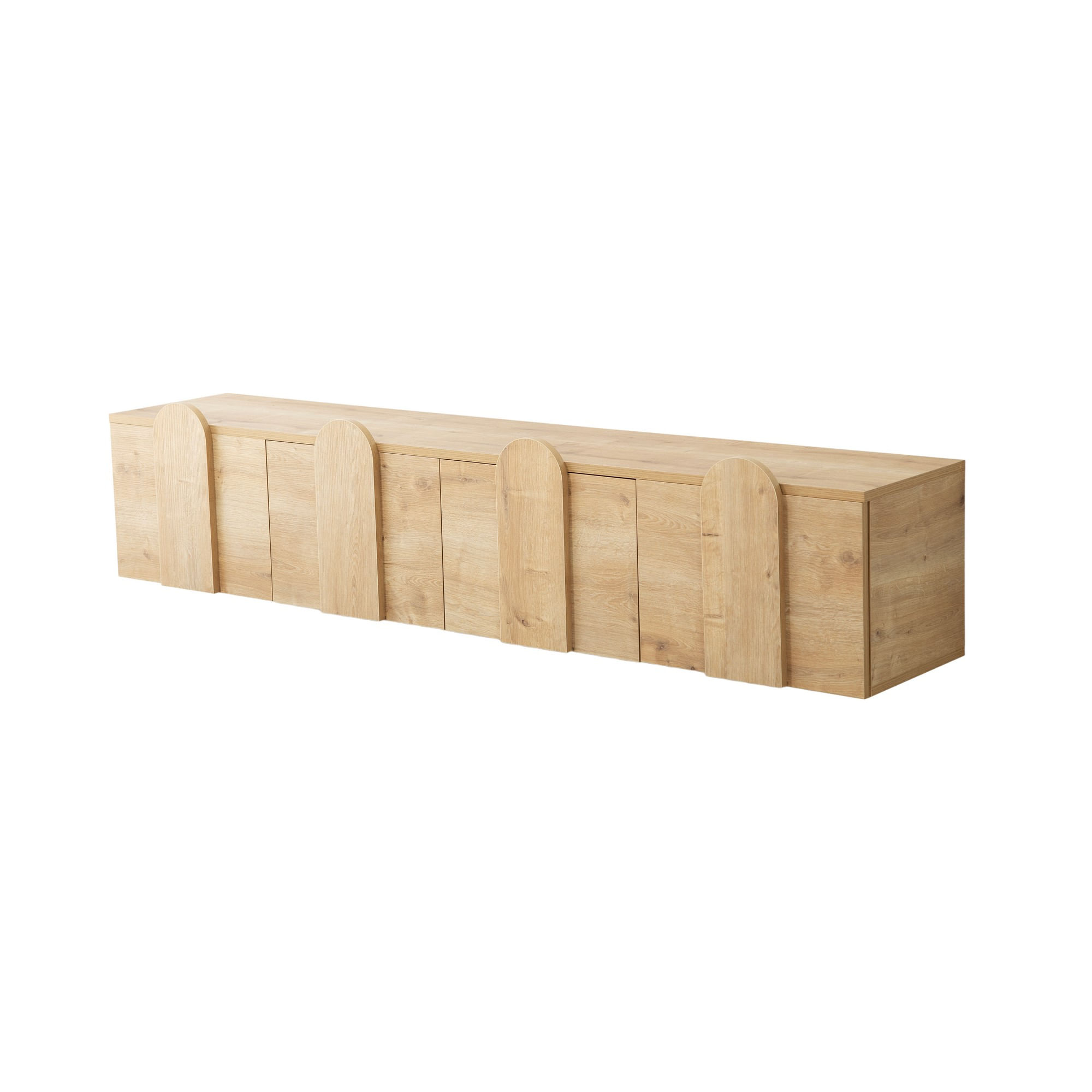 Comoda tv, Hanah Home, pal melaminat, stejar, 180x35x45 cm, 552NOS2427 — imaginea 2