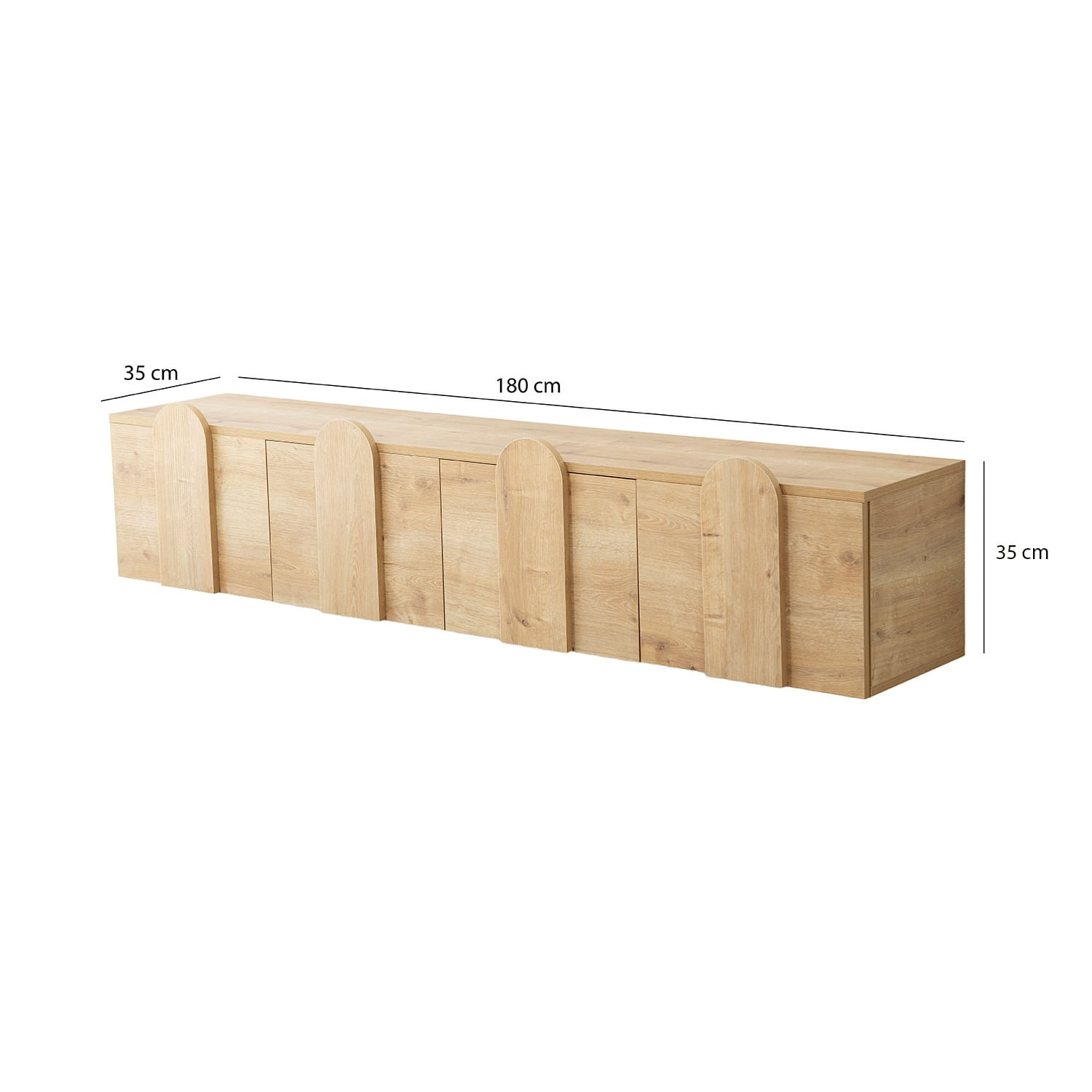 Comoda tv, Hanah Home, pal melaminat, stejar, 180x35x45 cm, 552NOS2427 — imaginea 3