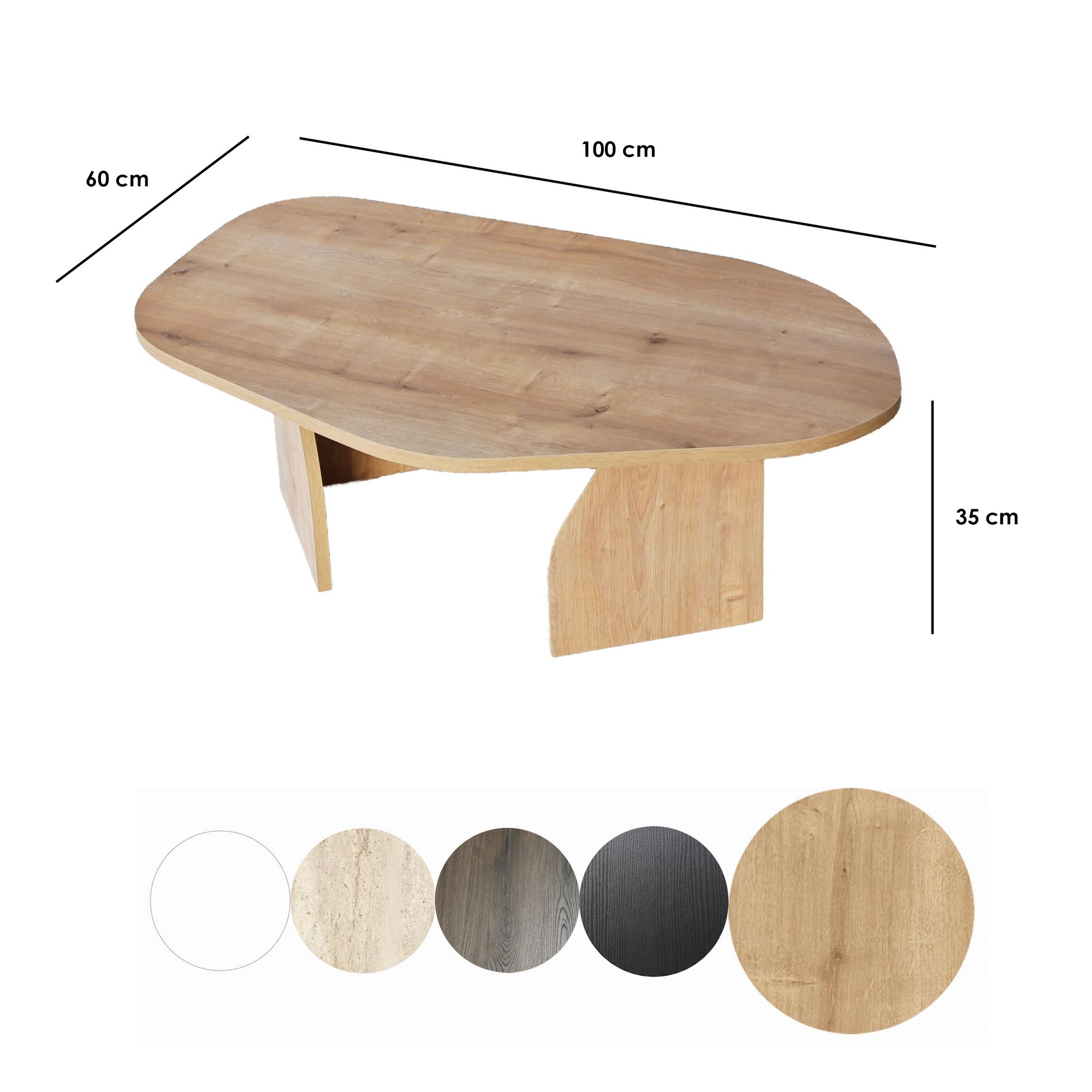 Masuta de cafea, Hanah Home, pal melaminat, stejar safir, 105x65x35 cm — imaginea 3