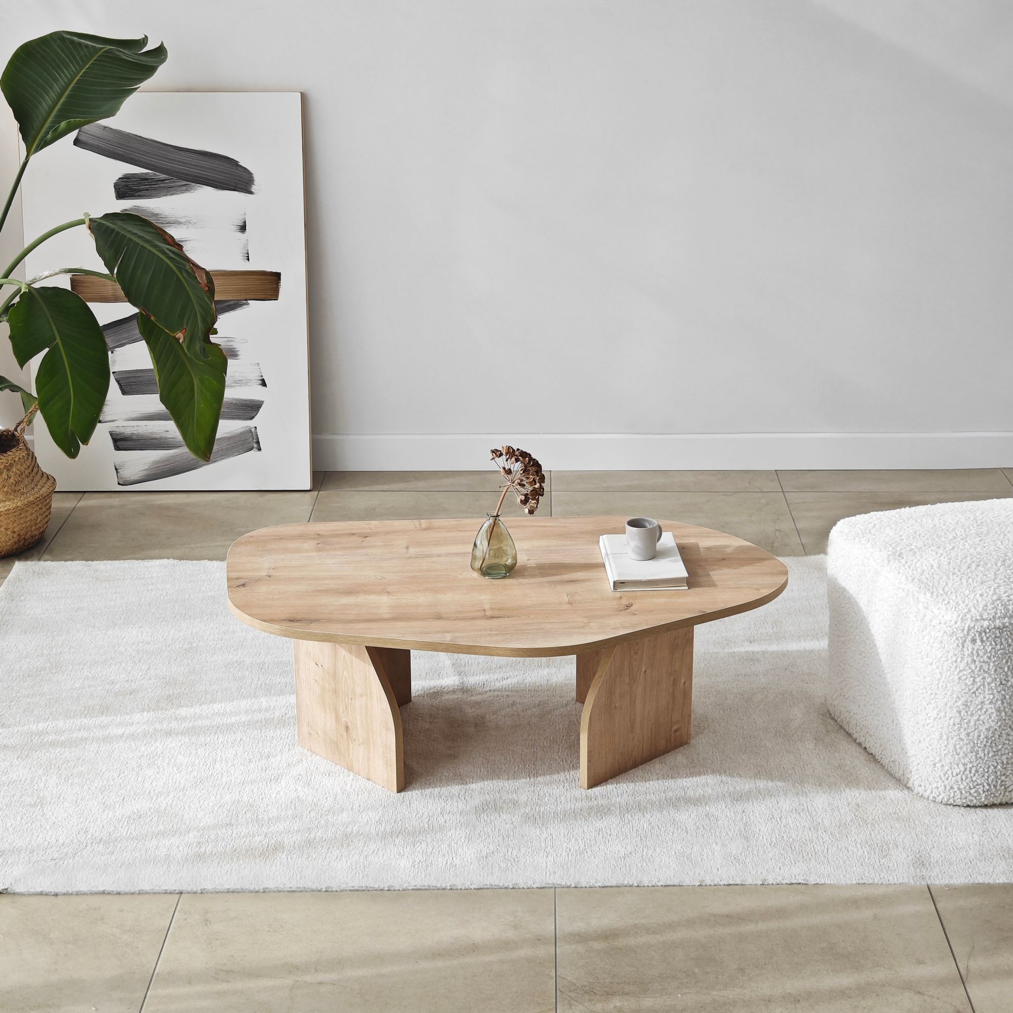 Masuta de cafea, Hanah Home, pal melaminat, stejar safir, 105x65x35 cm — imaginea 5
