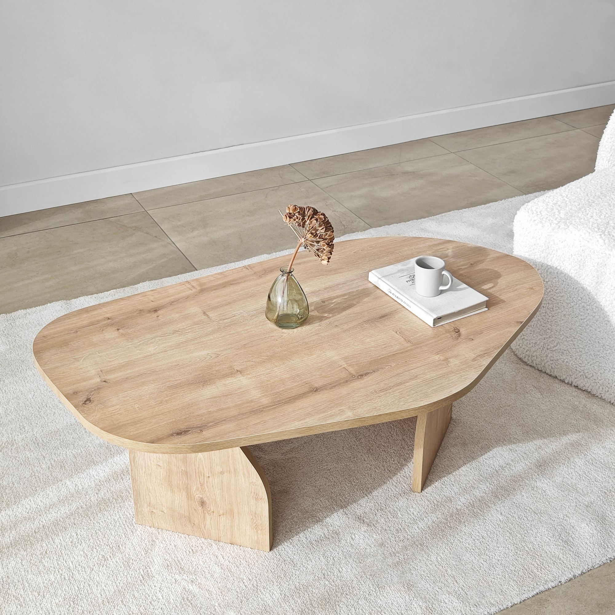 Masuta de cafea, Hanah Home, pal melaminat, stejar safir, 105x65x35 cm — imaginea 8