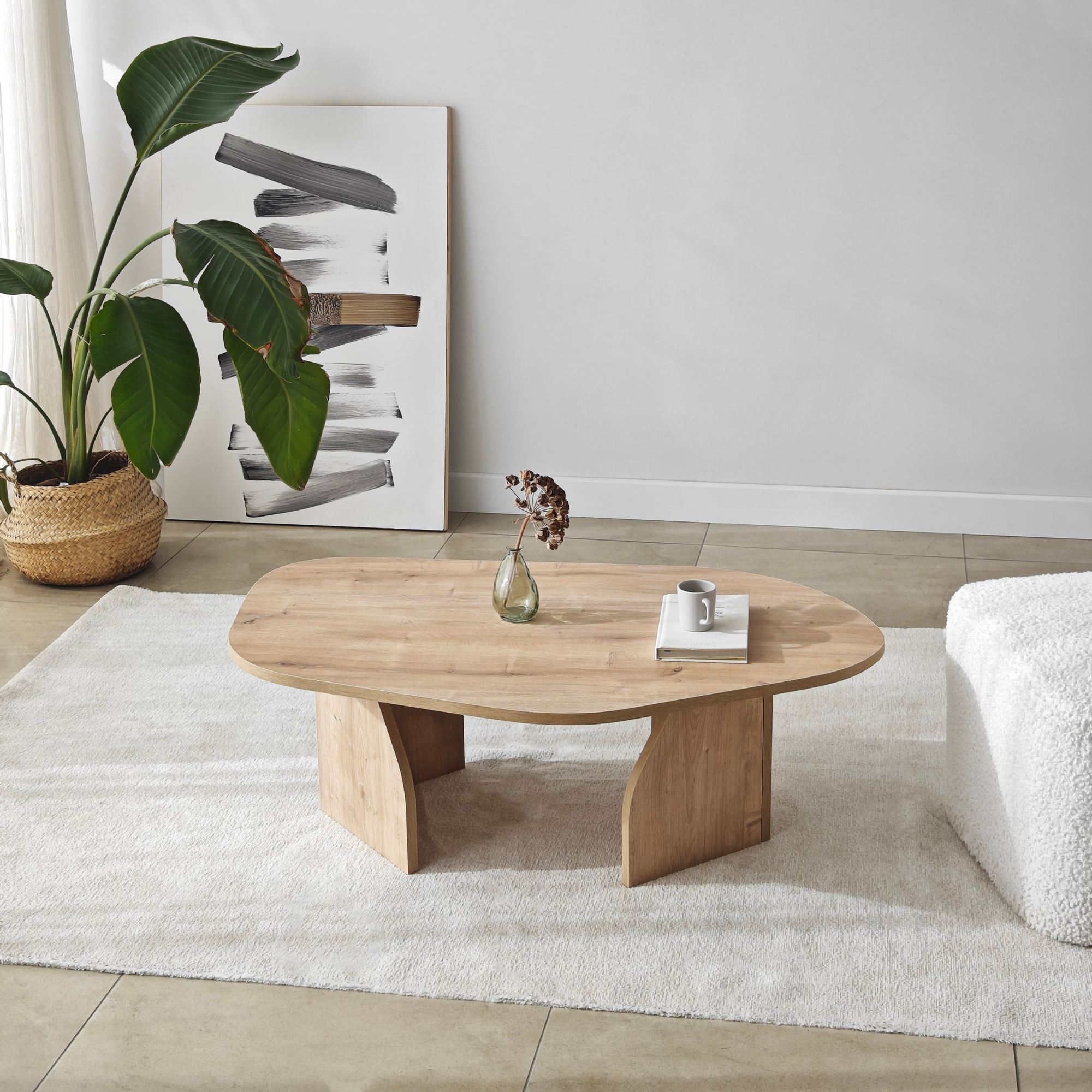 Masuta de cafea, Hanah Home, pal melaminat, stejar safir, 105x65x35 cm — imaginea 9