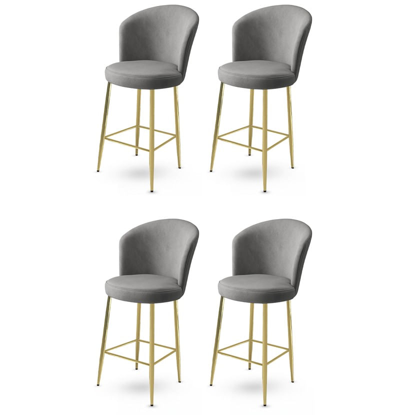 Set scaune de bar, Hanah Home, metal, gri auriu, 46x40x107 cm, 4 bucati