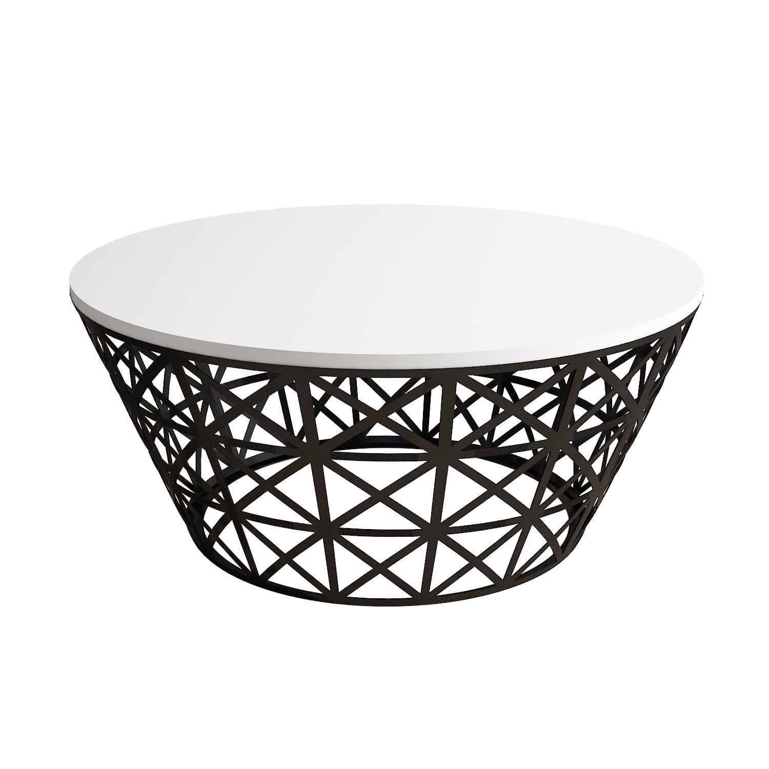 Masuta de cafea, Hanah Home, panou de particule cu melamina, alb si negru, 90x90x38 cm — imaginea 4