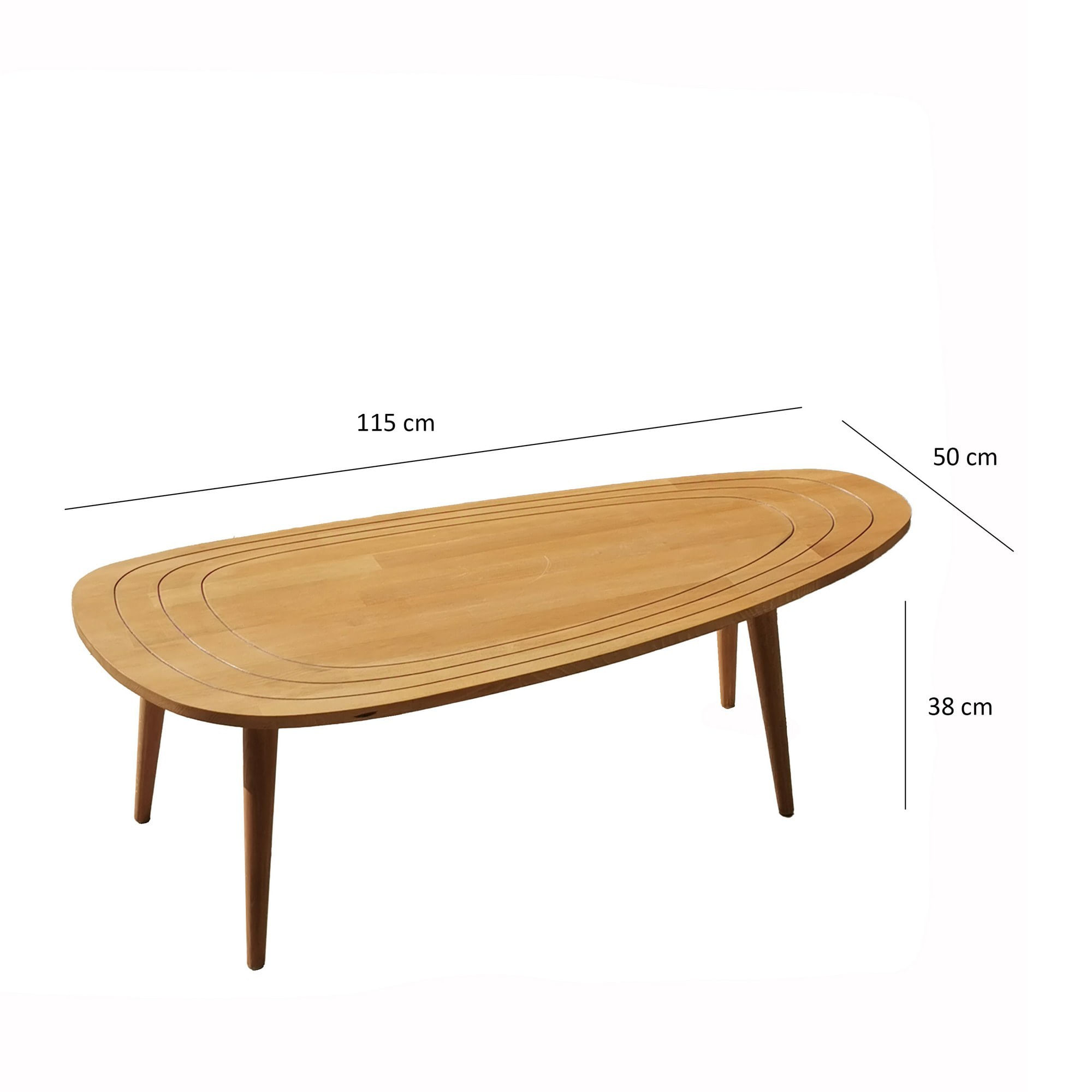 Masuta de cafea, Hanah Home, lemn de pin si fag, teak, 115x50x38 cm — imaginea 2