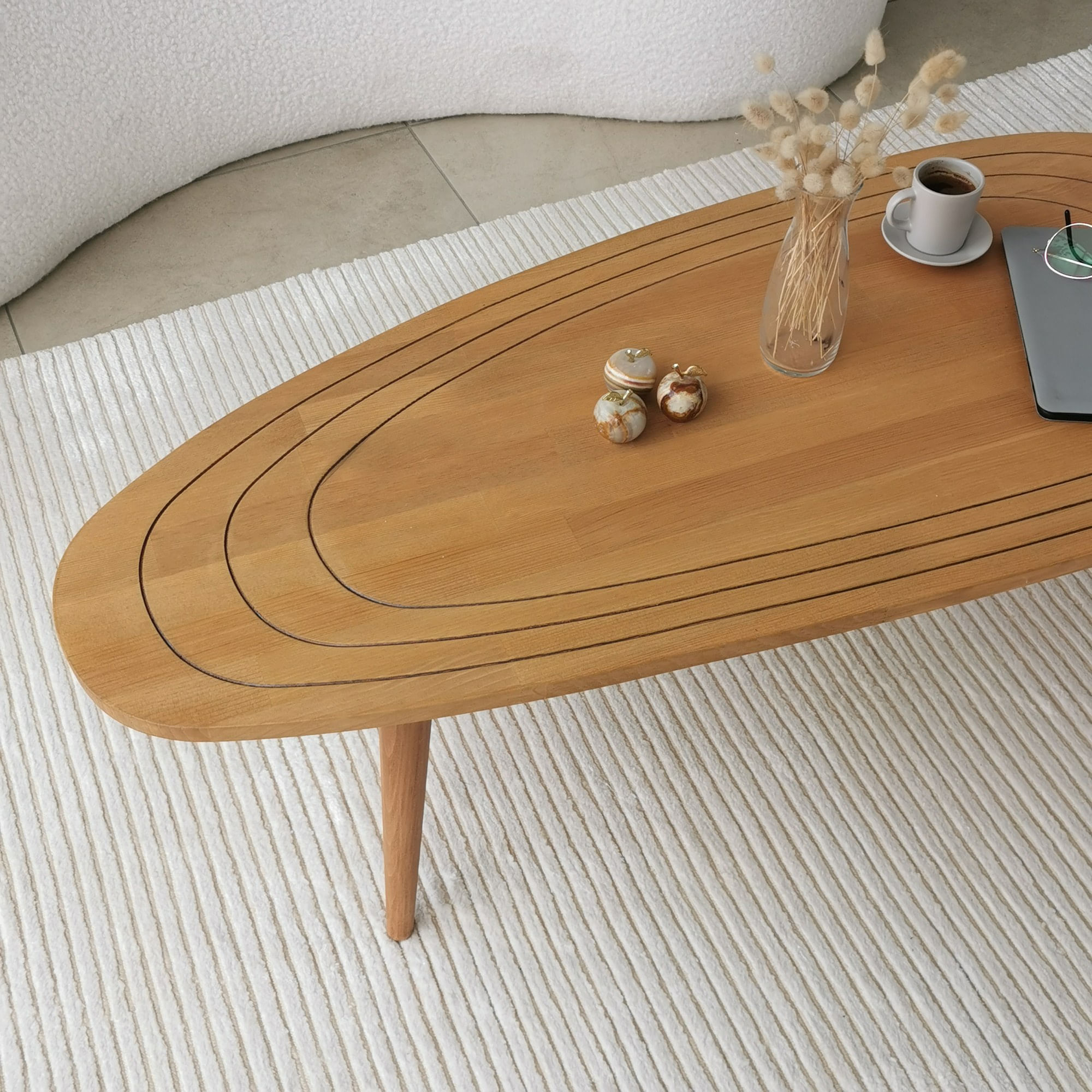 Masuta de cafea, Hanah Home, lemn de pin si fag, teak, 115x50x38 cm — imaginea 5