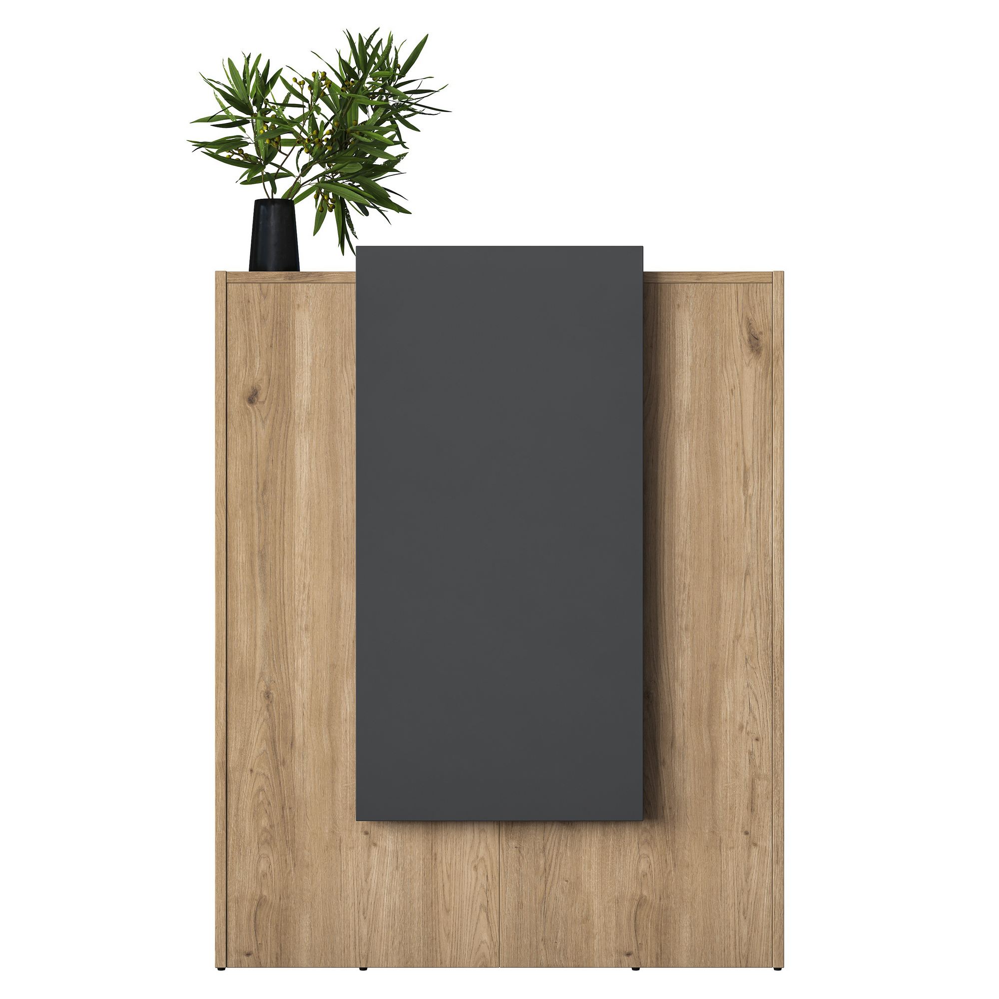 Masa receptie, Hanah Home, PAL melaminat, nuc si antracit, 90x40x110 cm - imagine 5