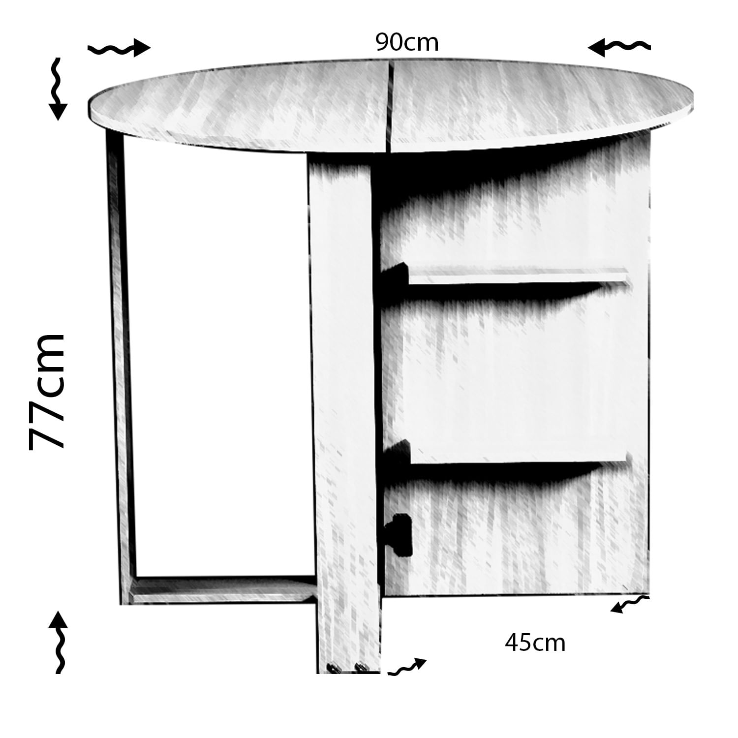 Masa pliabila, Hanah Home, PAL melaminat, stejar, 90x45x77 cm — imaginea 4