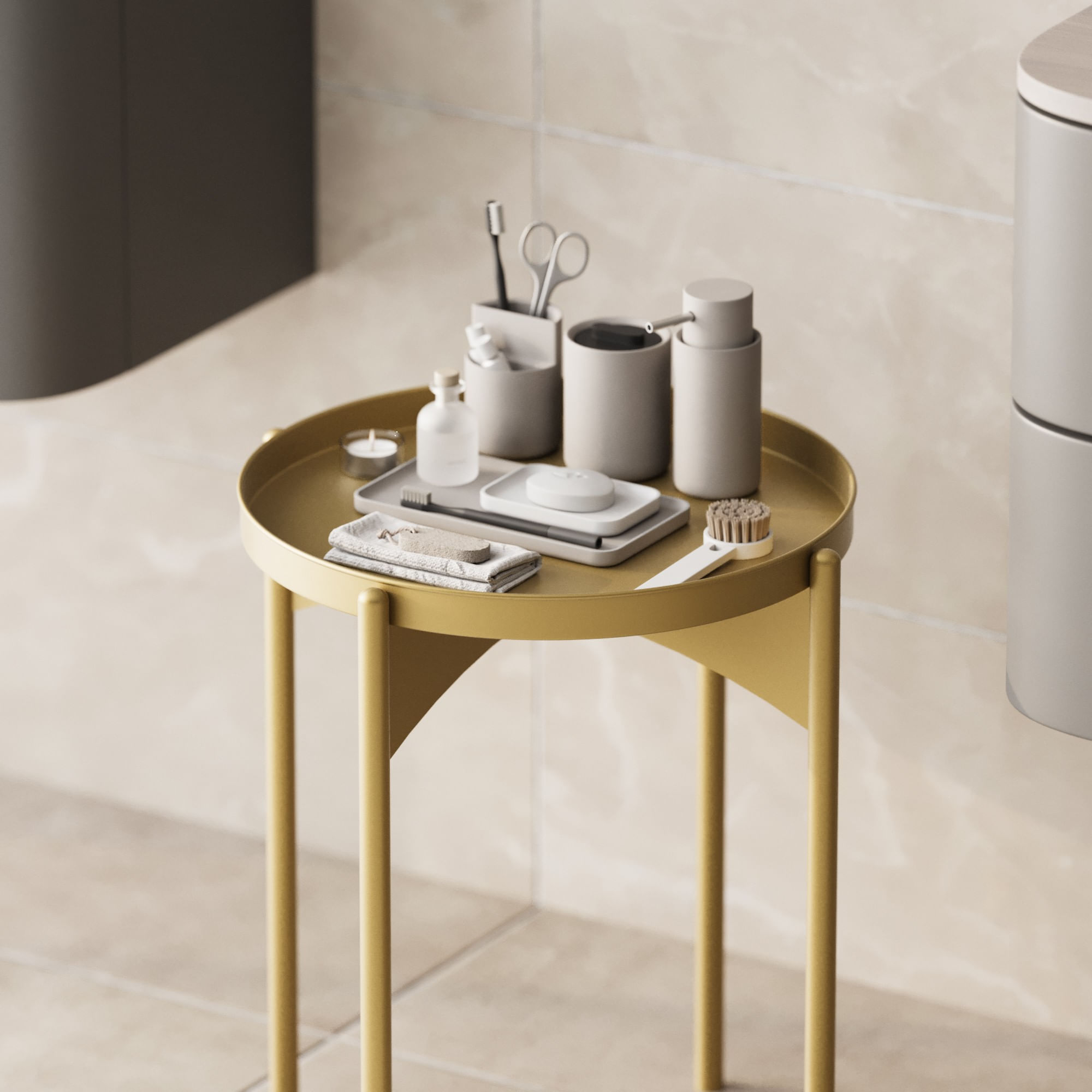 Masuta de cafea, Hanah Home, metal, auriu, 44x44x57 cm — imaginea 4