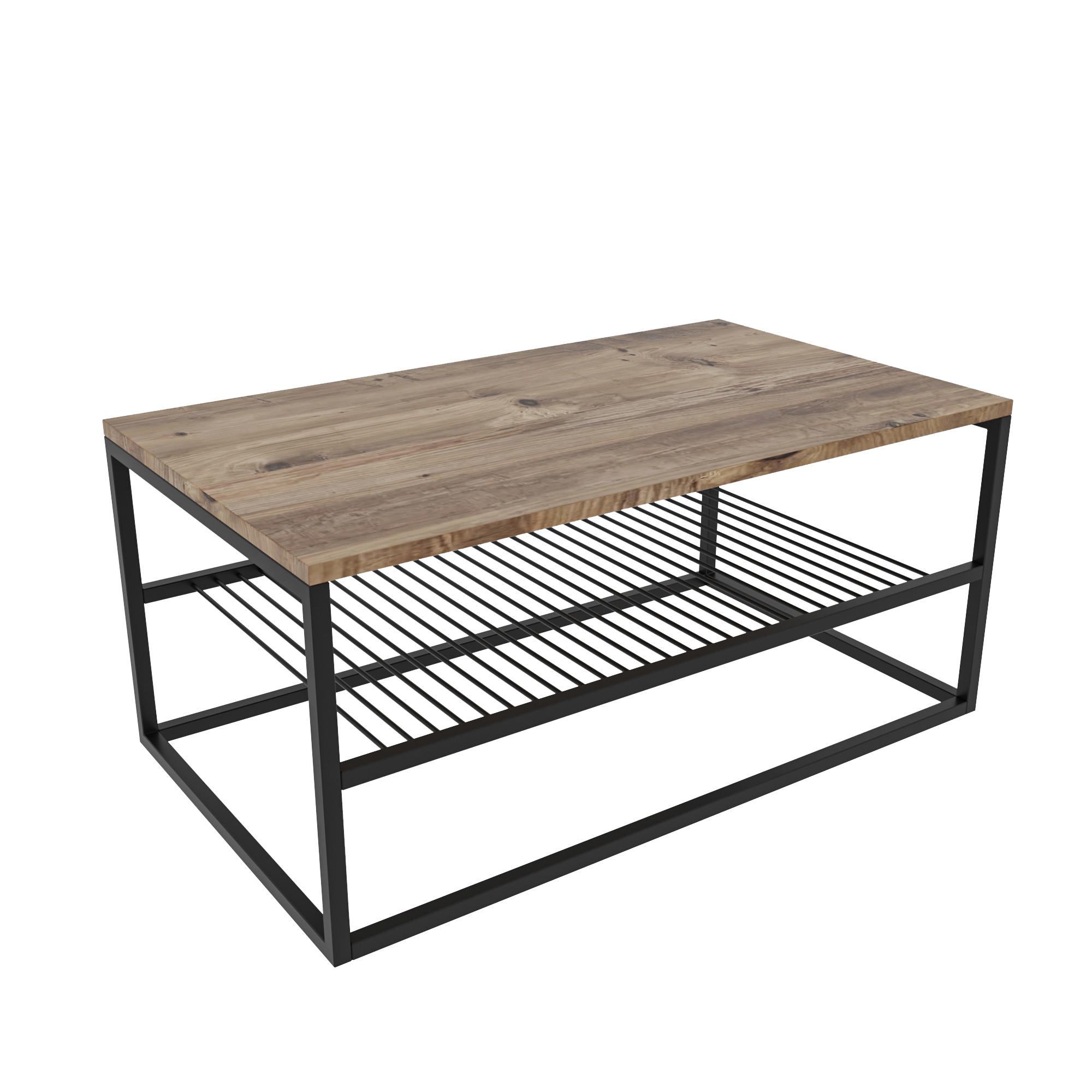 Masuta de cafea, Hanah Home, pal melaminat, pin negru, 95x55x43 cm — imaginea 3