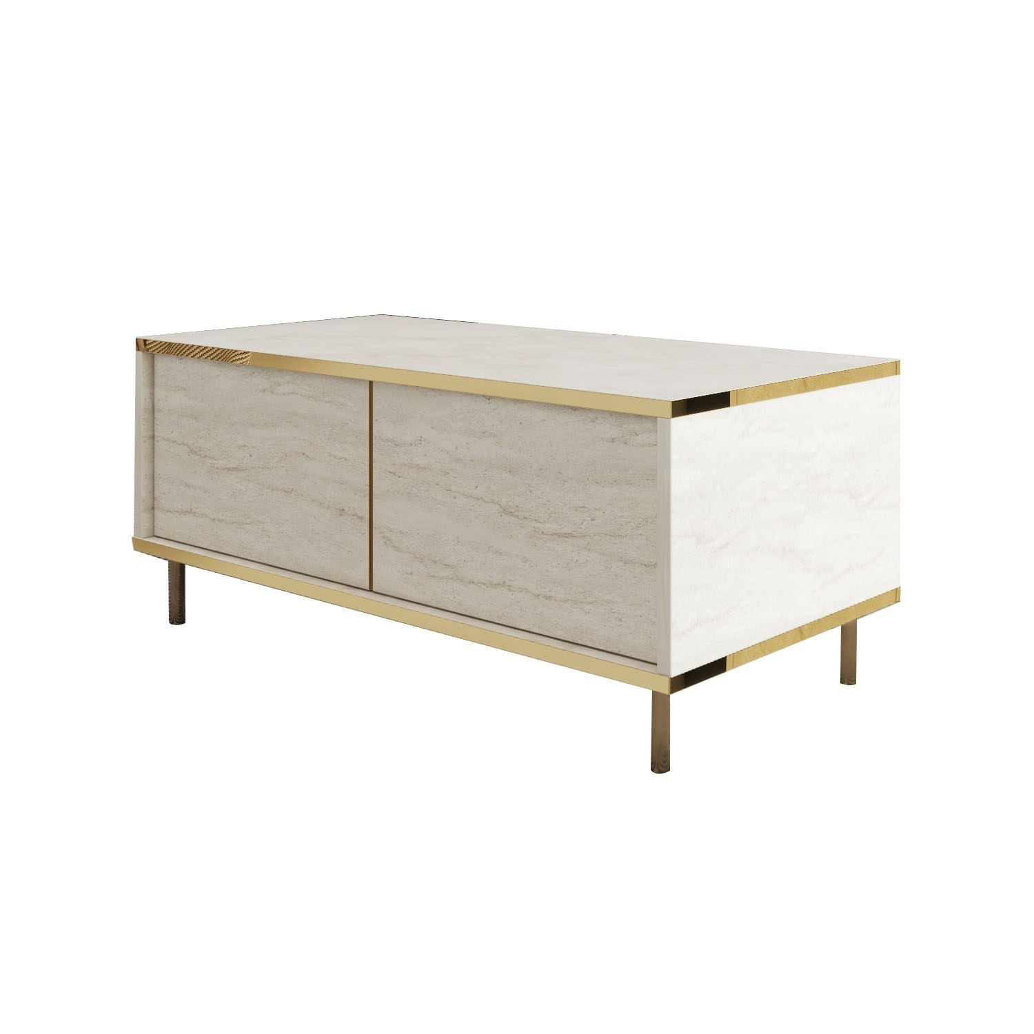 Masuta de cafea, Hanah Home, pal melaminat, travertin auriu, 90x45x40 cm