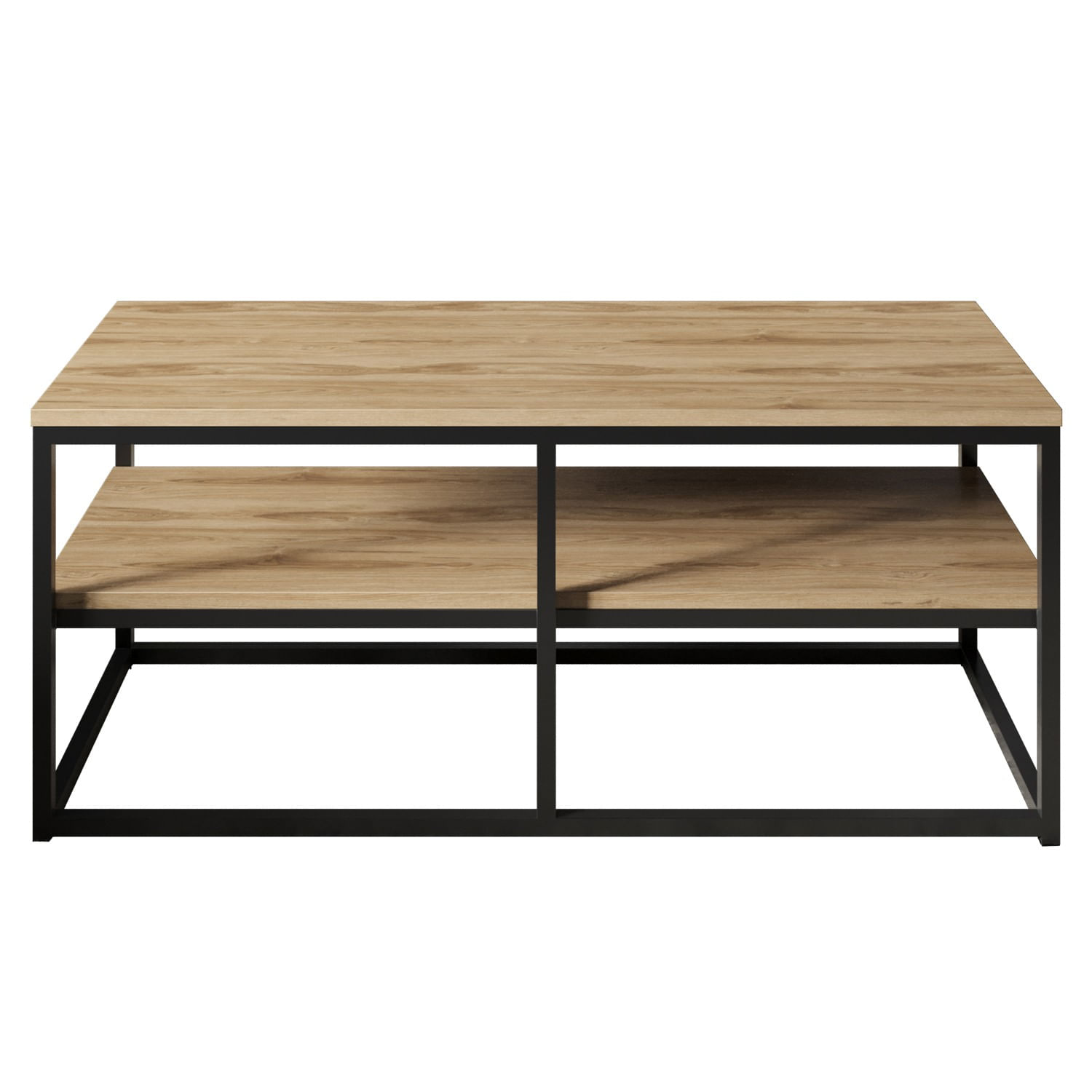 Masuta de cafea, Hanah Home, pal melaminat, nuc si negru, 110.4x52x47 cm — imaginea 5