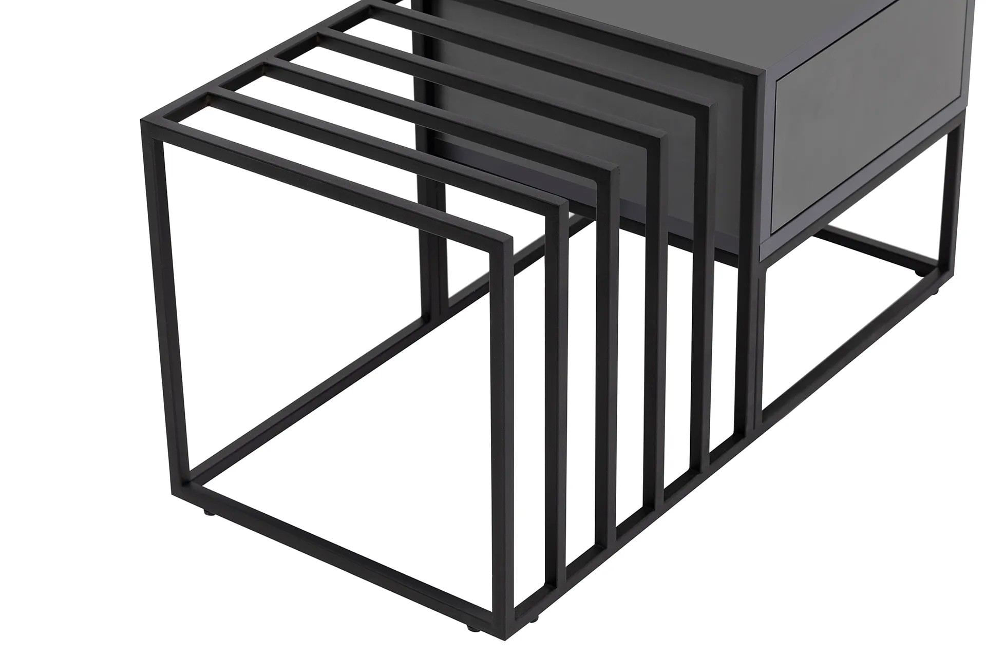 Masuta de cafea, Hanah Home, pal melaminat, negru, 90x90x37 cm — imaginea 4