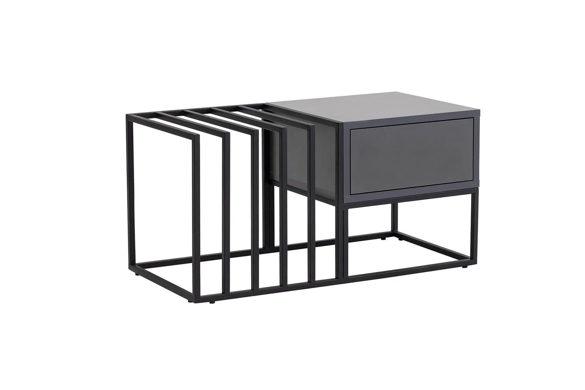Masuta de cafea, Hanah Home, pal melaminat, negru, 90x90x37 cm — imaginea 6