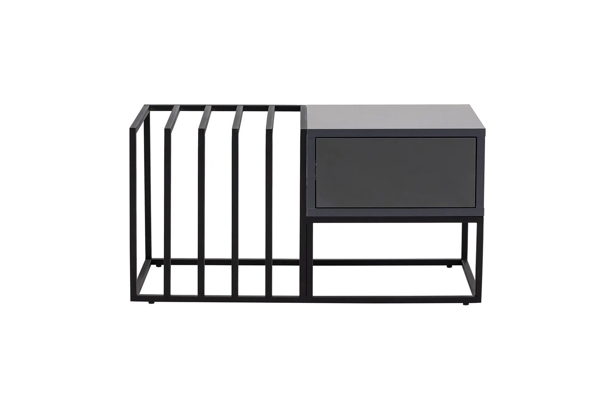 Masuta de cafea, Hanah Home, pal melaminat, negru, 90x90x37 cm — imaginea 9