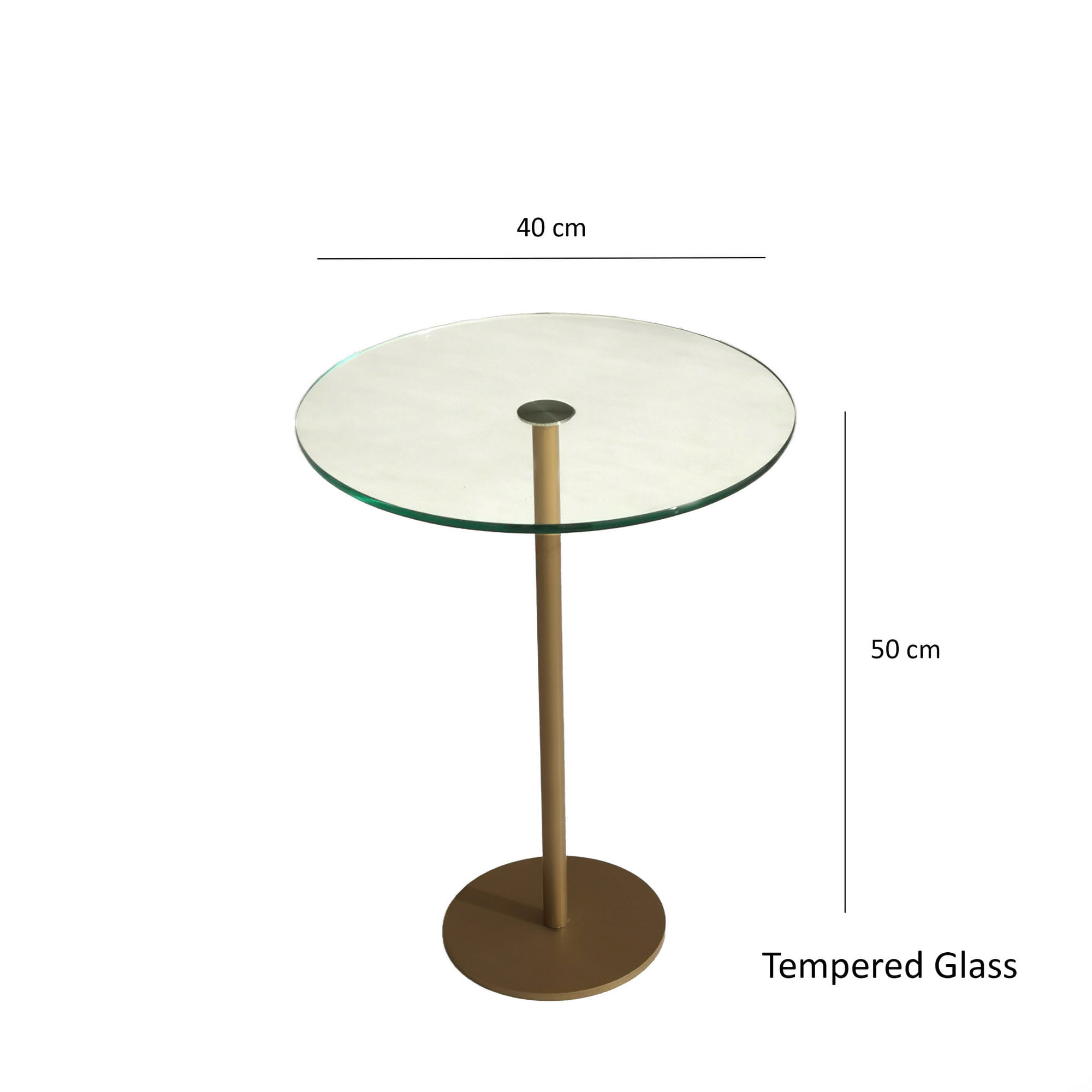 Masuta de cafea, Hanah Home, sticla securizata si metal, auriu, 40x40x50 cm — imaginea 7