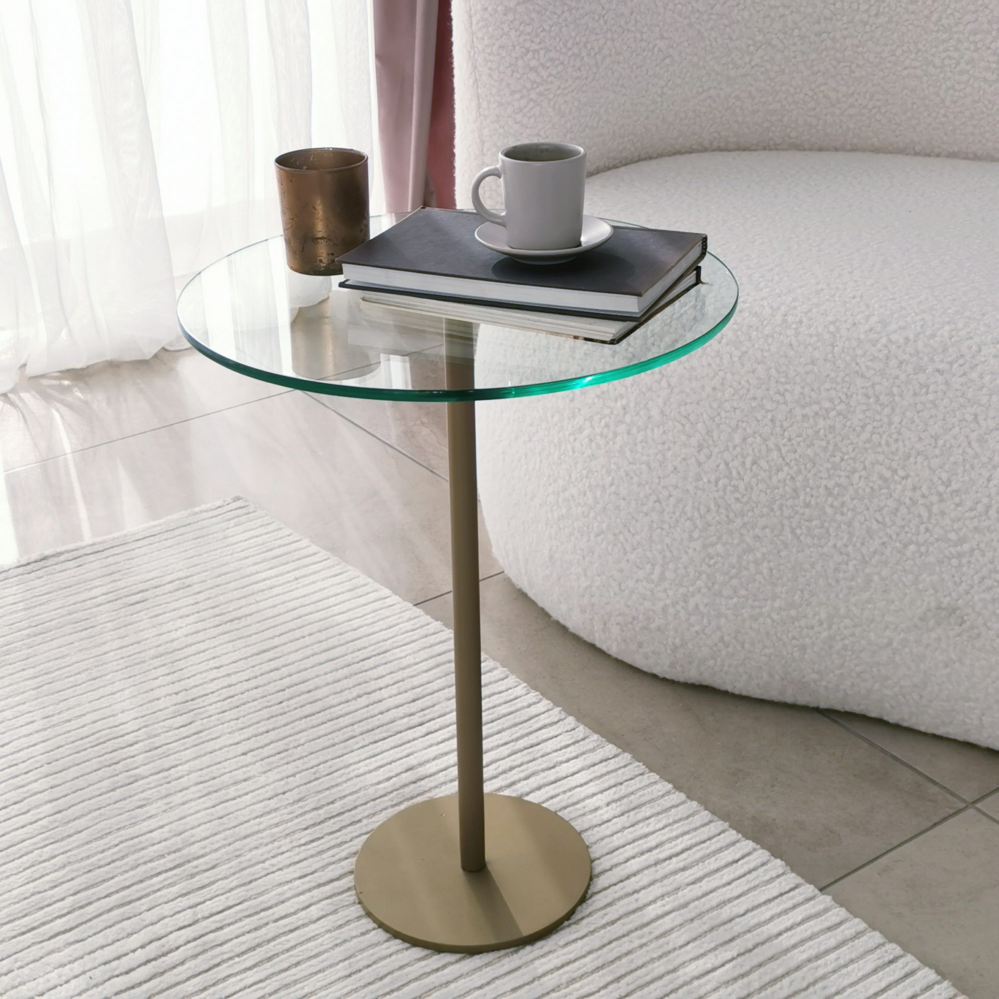 Masuta de cafea, Hanah Home, sticla securizata si metal, auriu, 40x40x50 cm — imaginea 11