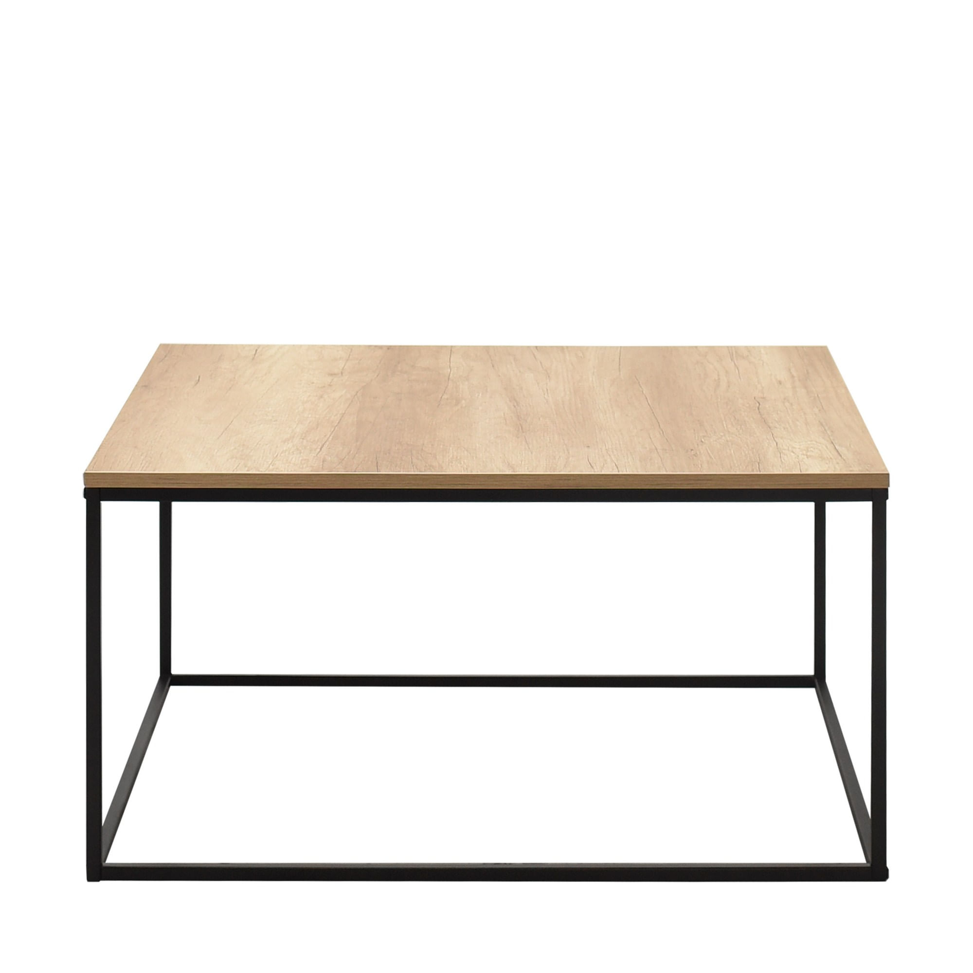 Masuta de cafea, Hanah Home, pal melaminat, nuc si negru, 80x80x42 cm