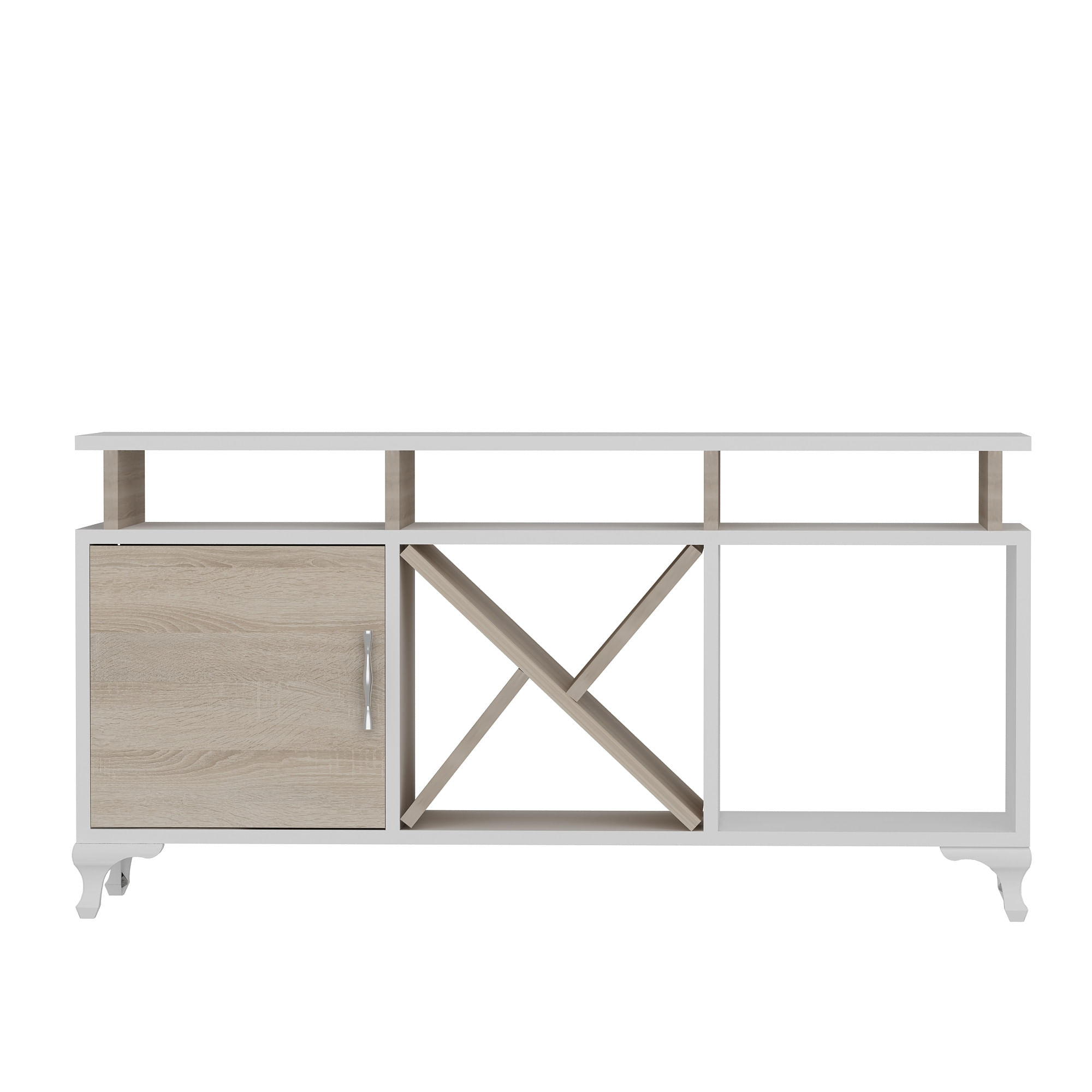 Comoda tv, Hanah Home, pal melaminat, alb si cordoba, 120x53.6x29.5 cm — imaginea 2