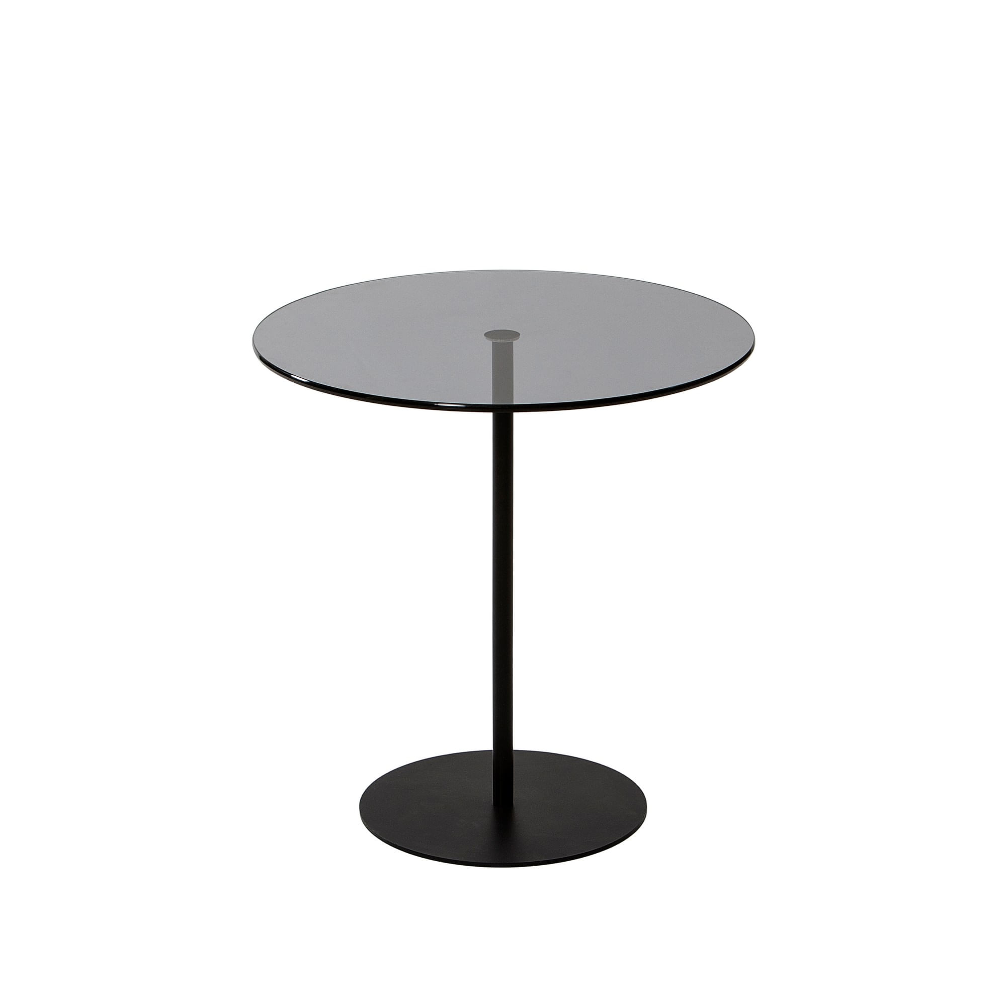 Masa laterala, Hanah Home, sticla calita si metal, negru si gri inchis, 50x50x50 cm — imaginea 2