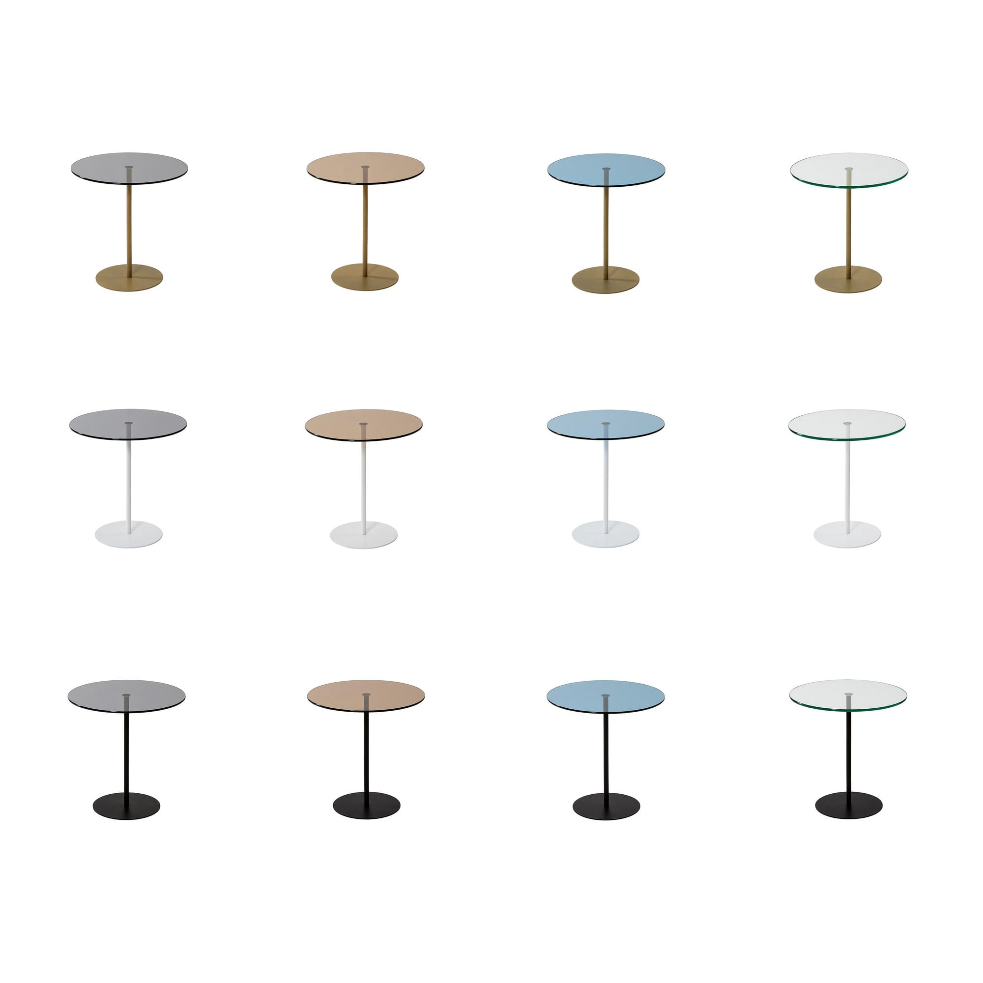 Masa laterala, Hanah Home, sticla calita si metal, negru si gri inchis, 50x50x50 cm — imaginea 4