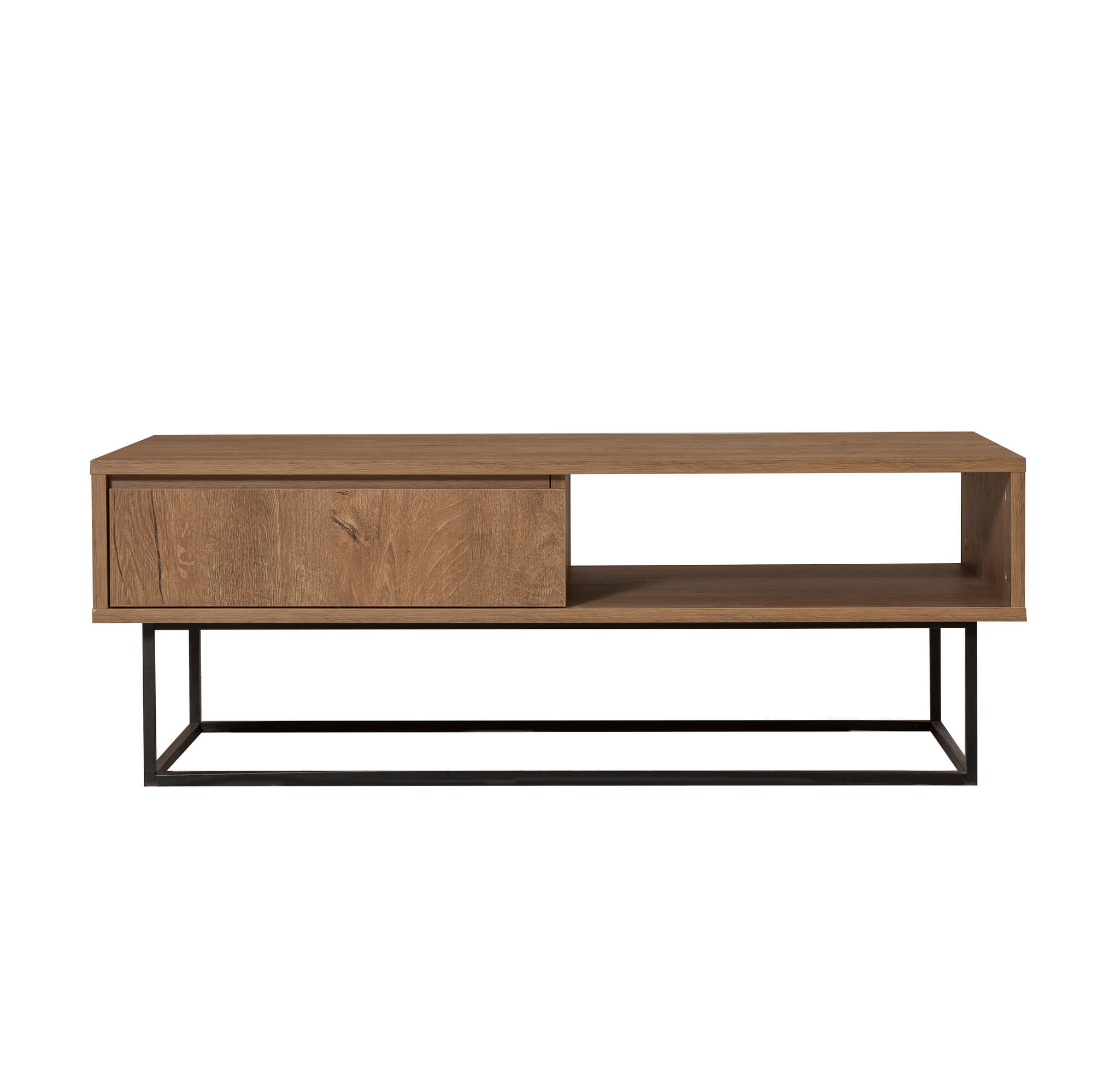 Masuta de cafea, Hanah Home, pal melaminat, nuc si negru, 120x60x43 cm — imaginea 6