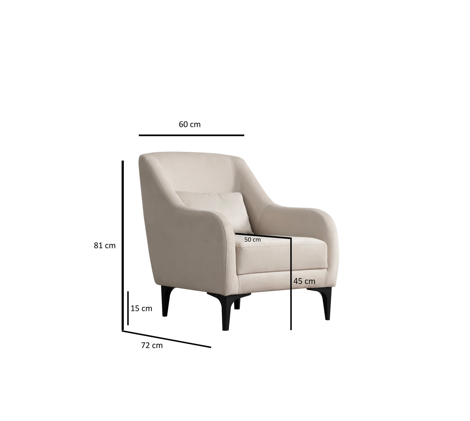Fotoliu, Atelier Del Sofa, lemn fag si pal, ecru, 60x81x72 cm — imaginea 2