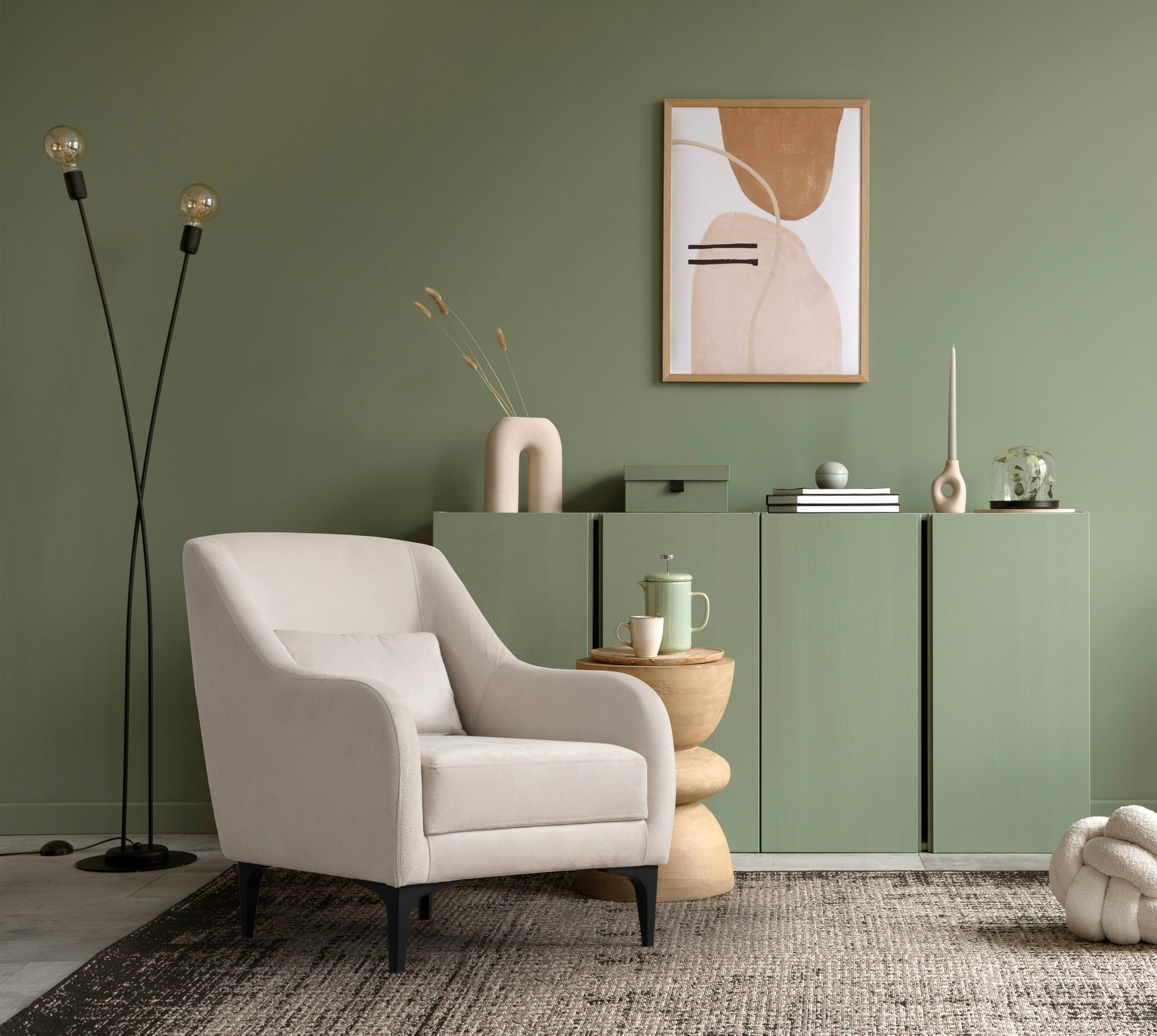Fotoliu, Atelier Del Sofa, lemn fag si pal, ecru, 60x81x72 cm — imaginea 4