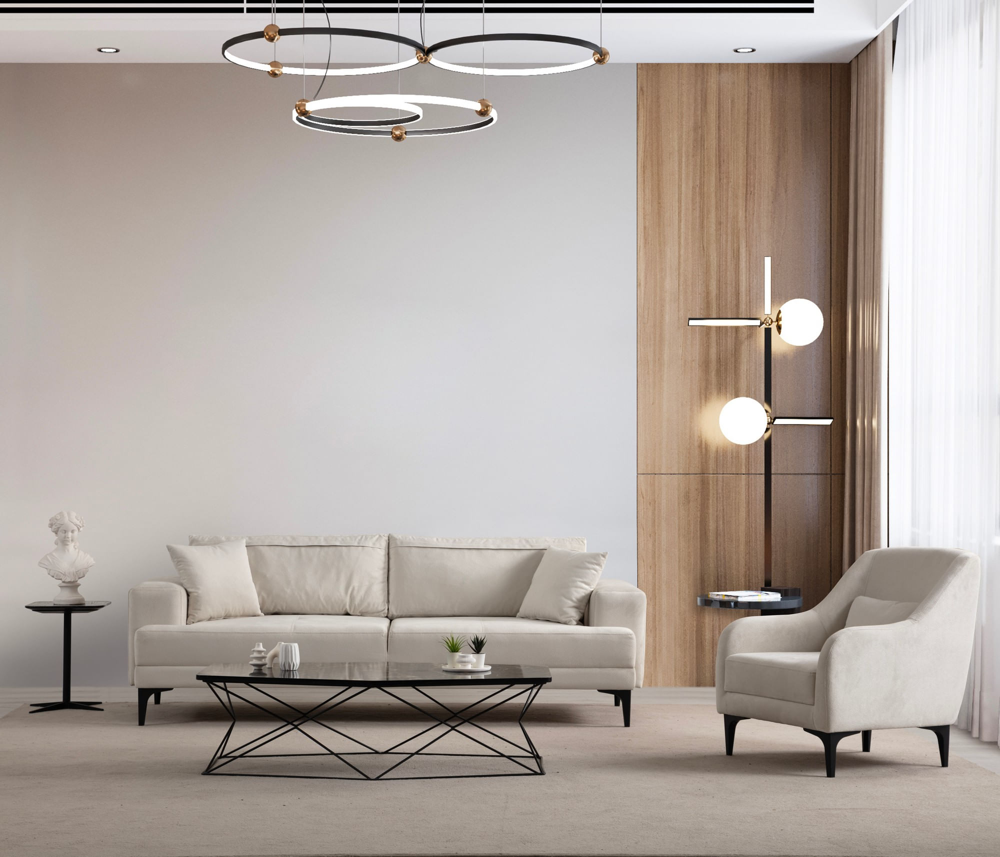 Fotoliu, Atelier Del Sofa, lemn fag si pal, ecru, 60x81x72 cm — imaginea 5