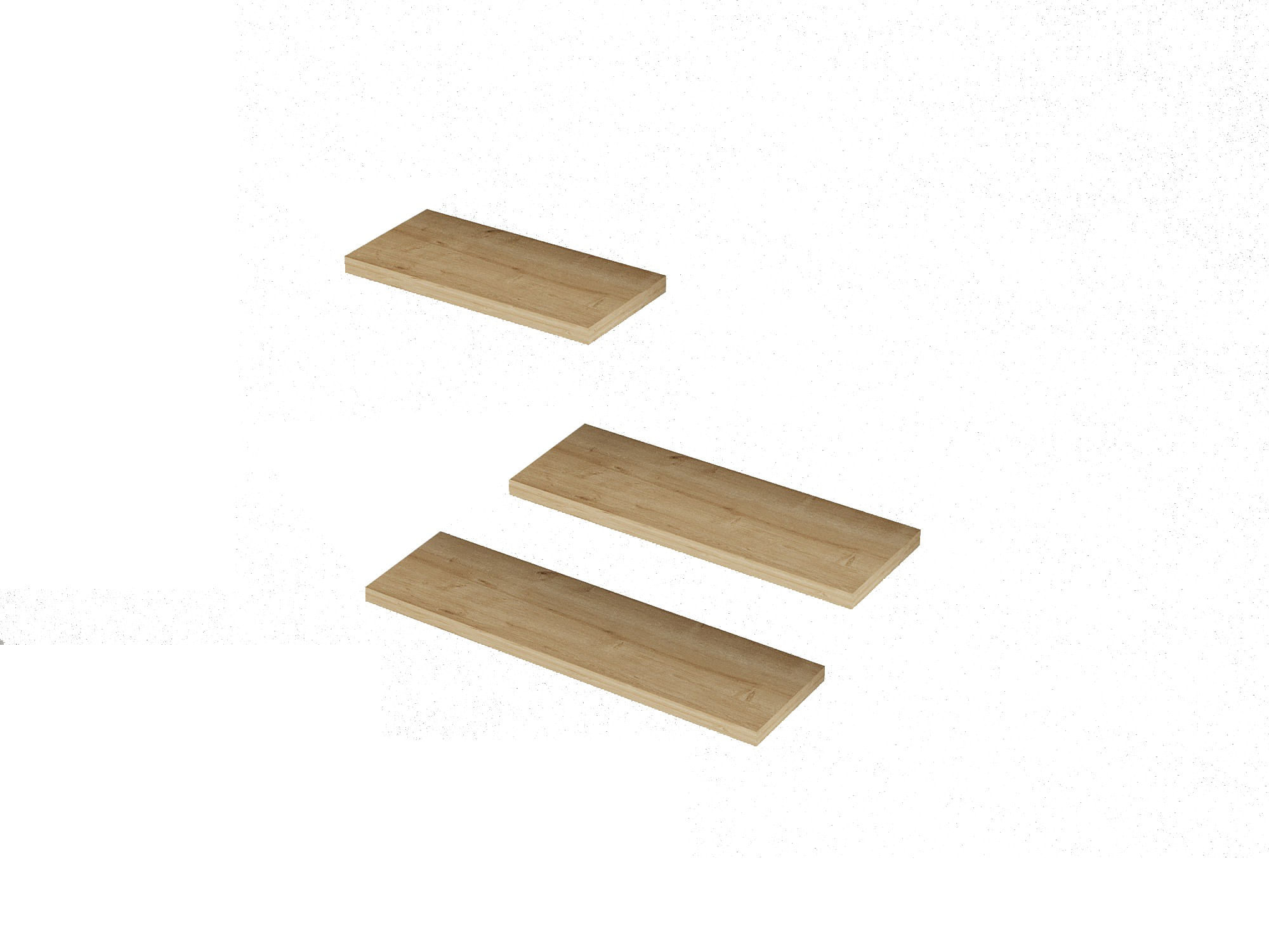 Raft de perete, Hanah Home, panou aglomerat cu melamina, stejar safir, 30/40/50x14x2 cm — imaginea 3