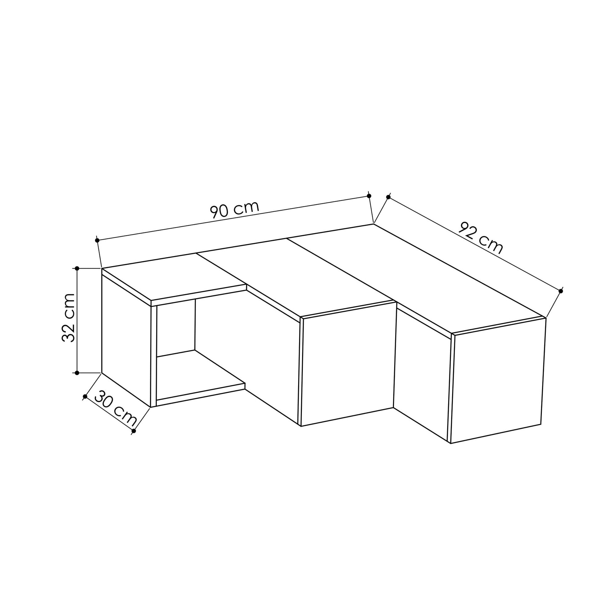 Comoda tv, Hanah Home, pal melaminat, antracit si maro deschis, 90x32x92 cm