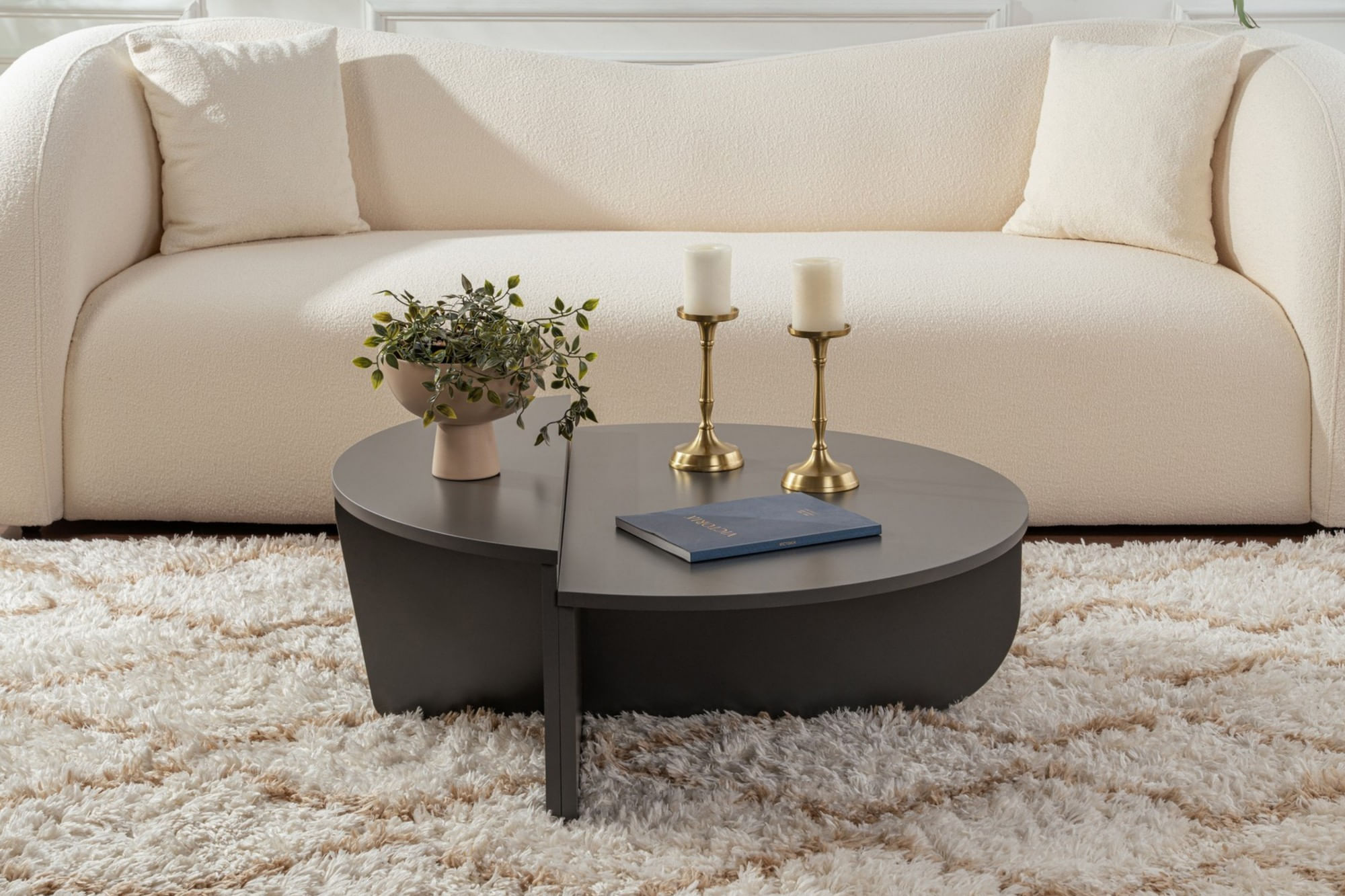 Masuta de cafea, Hanah Home, pal melaminat, antracit, 90x60x30 cm — imaginea 10