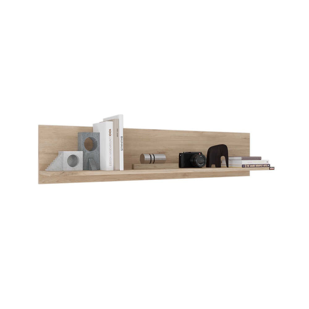 Raft de perete, Hanah Home, pal melaminat, stejar, 120x25x20 cm — imaginea 2