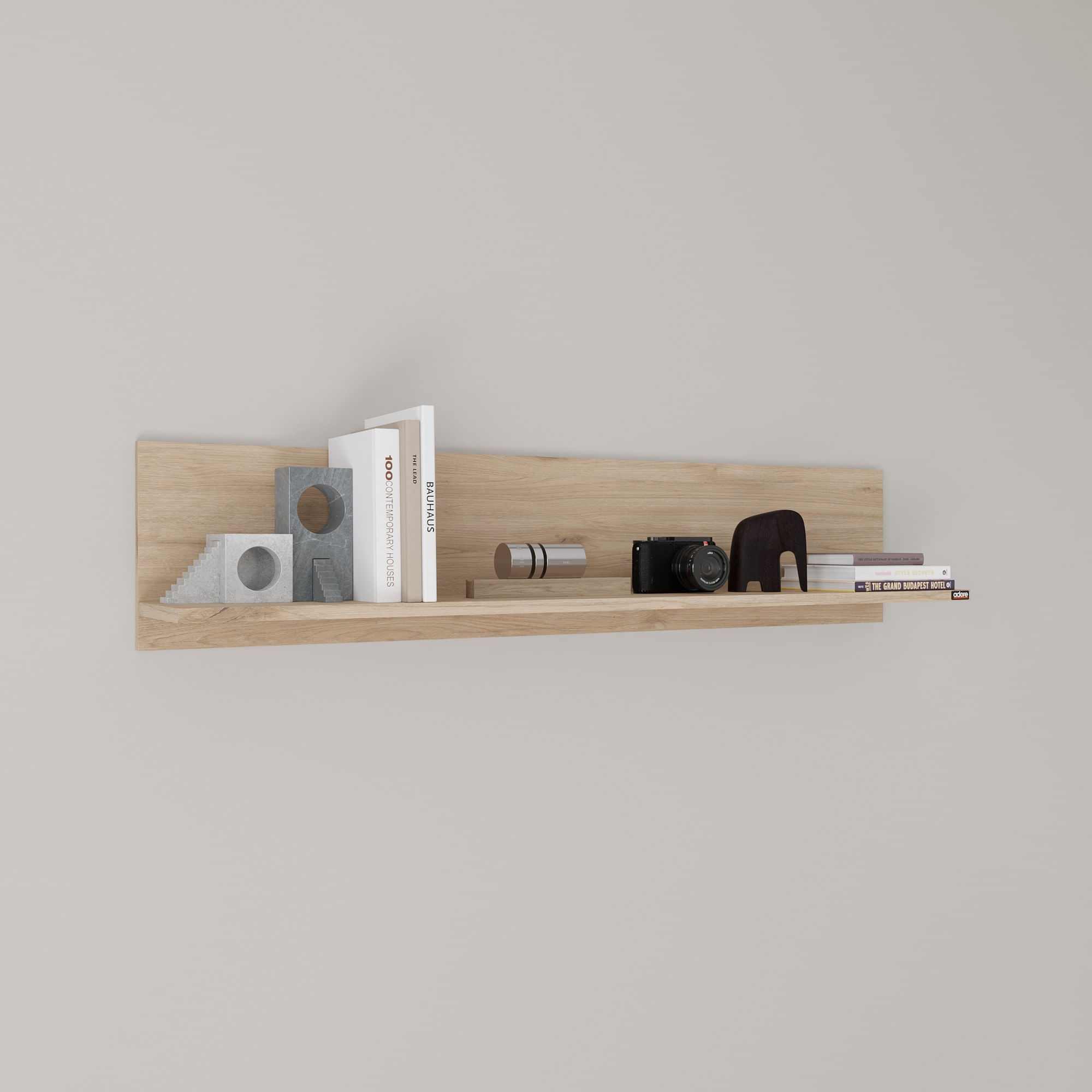 Raft de perete, Hanah Home, pal melaminat, stejar, 120x25x20 cm — imaginea 5