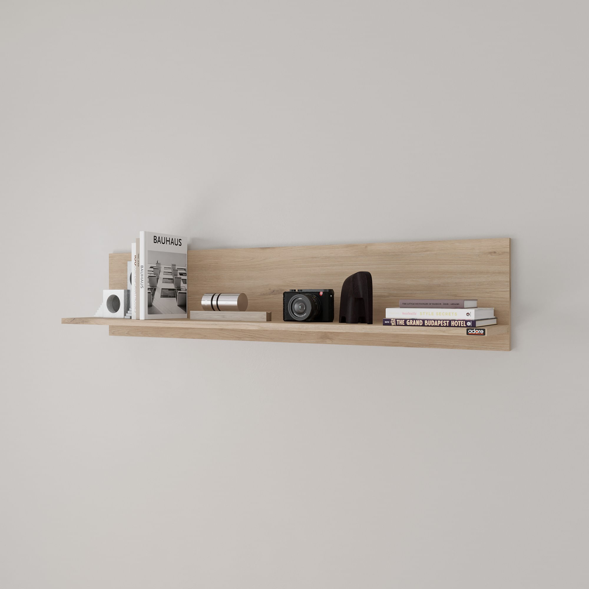Raft de perete, Hanah Home, pal melaminat, stejar, 120x25x20 cm — imaginea 7