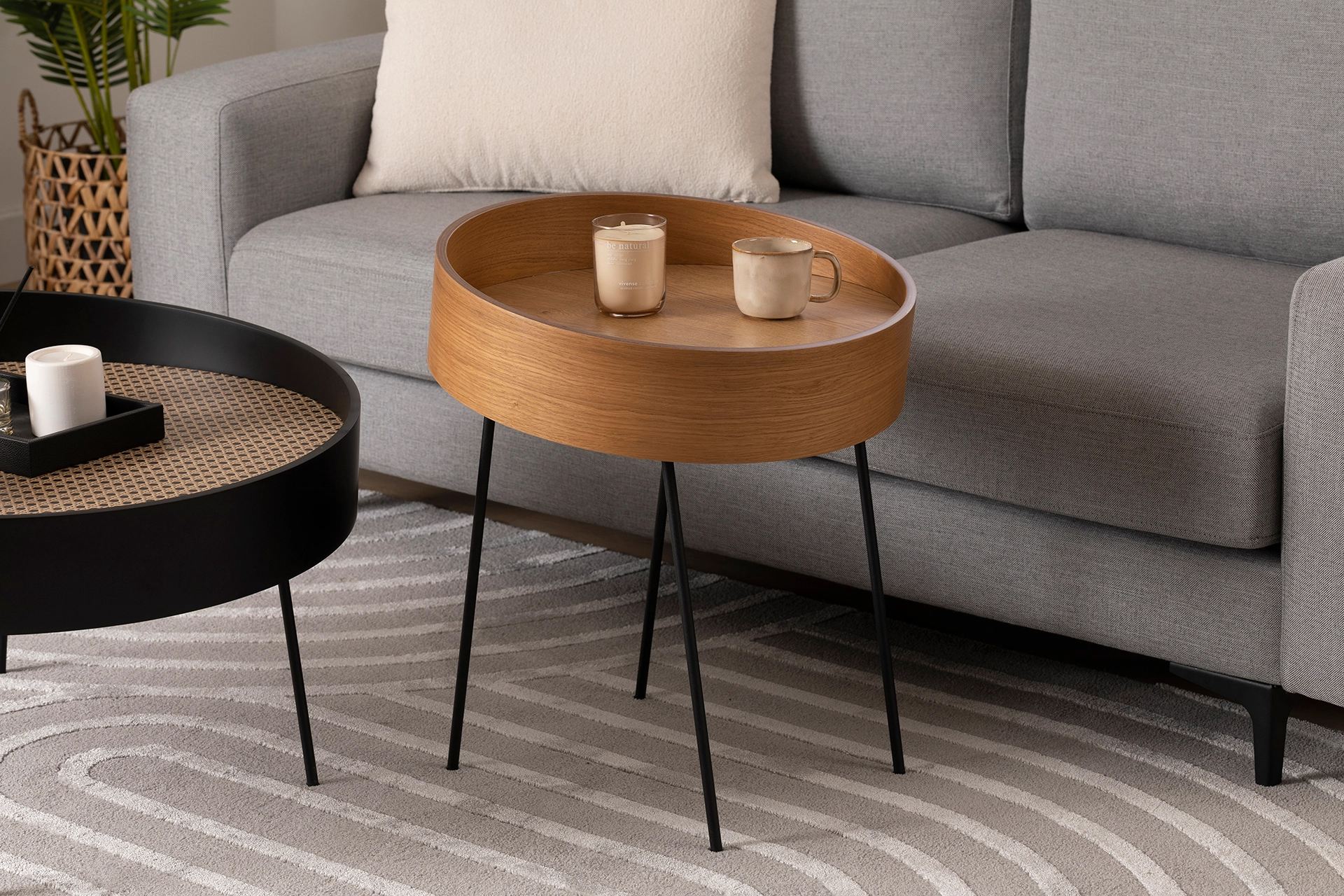 Masuta de cafea, Hanah Home, mdf, natur, 40x40x60 cm — imaginea 3