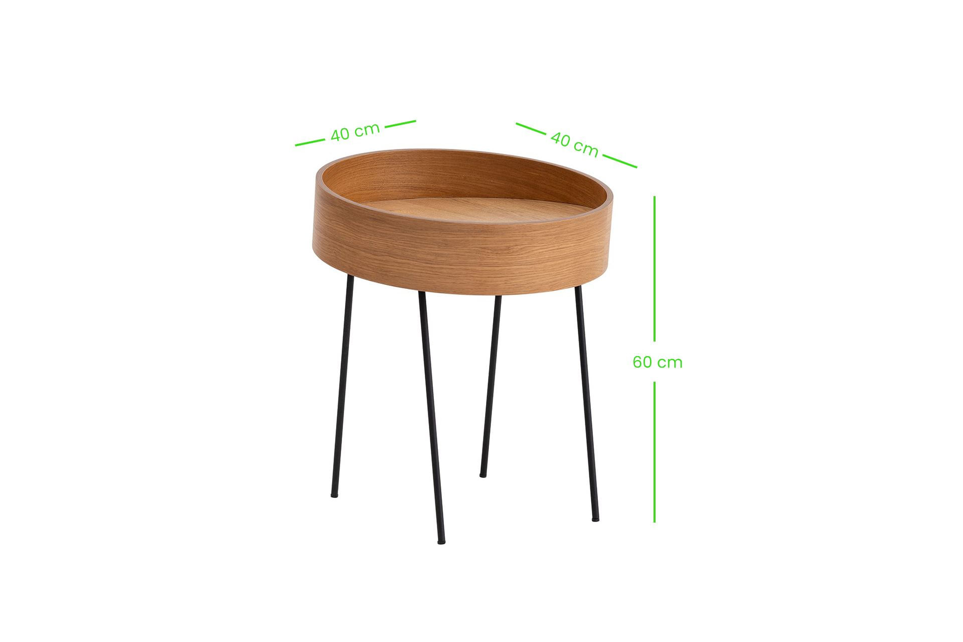 Masuta de cafea, Hanah Home, mdf, natur, 40x40x60 cm — imaginea 5